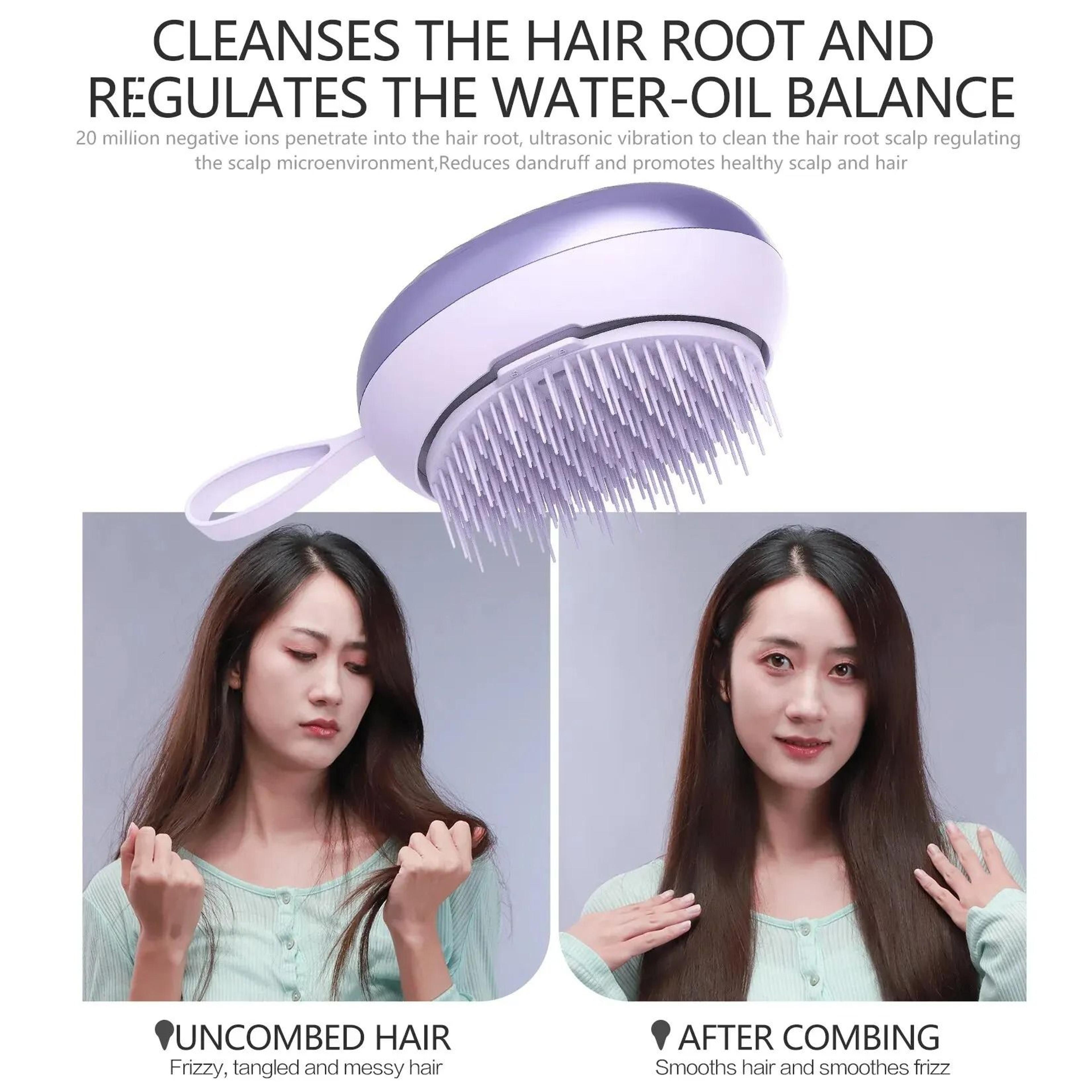 Electric Negative Ion Massage Comb Dual Vibration Detangling Hair Brush 4