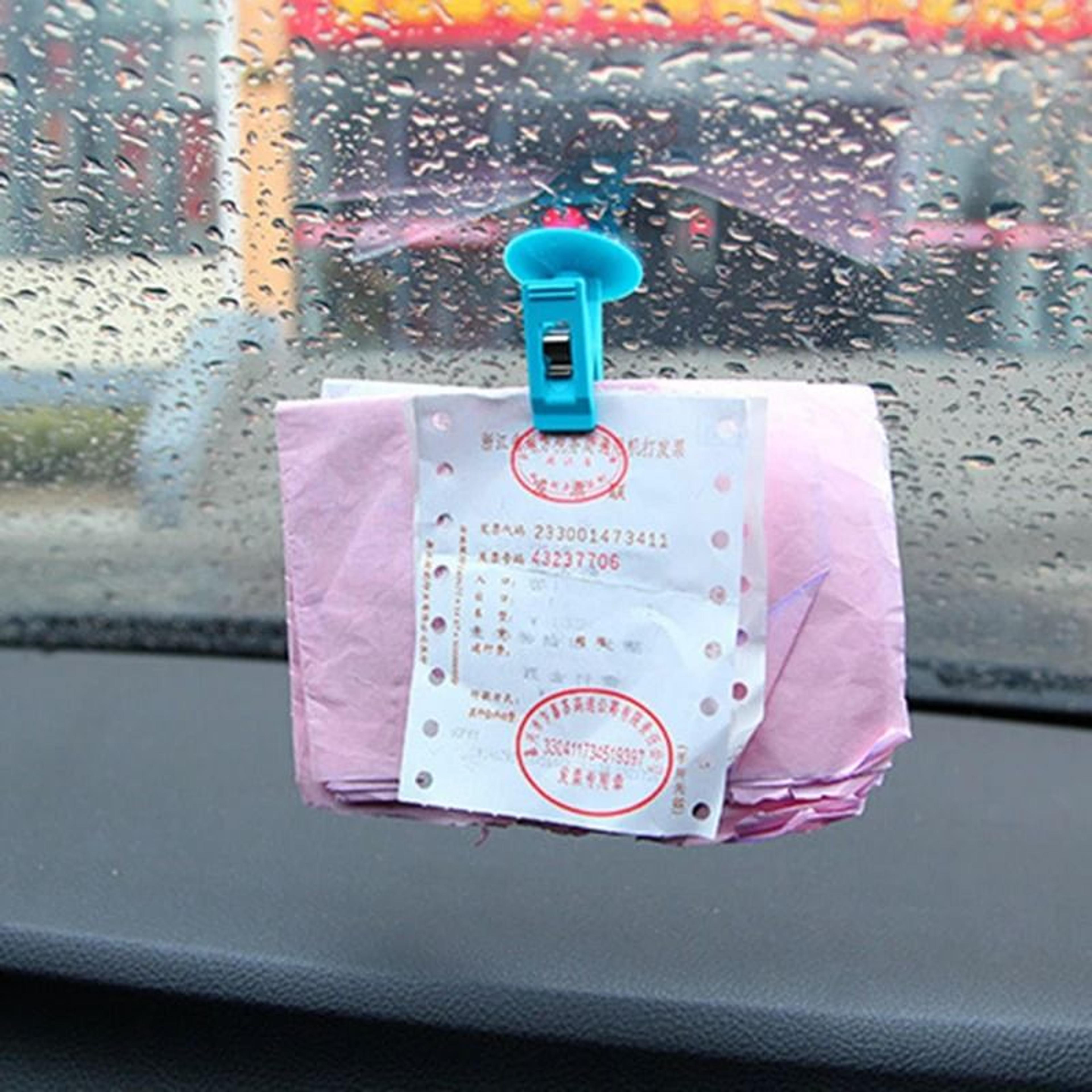 24PCS Car Suction Cup Clips Removable Window Ticket And Card Holders 10