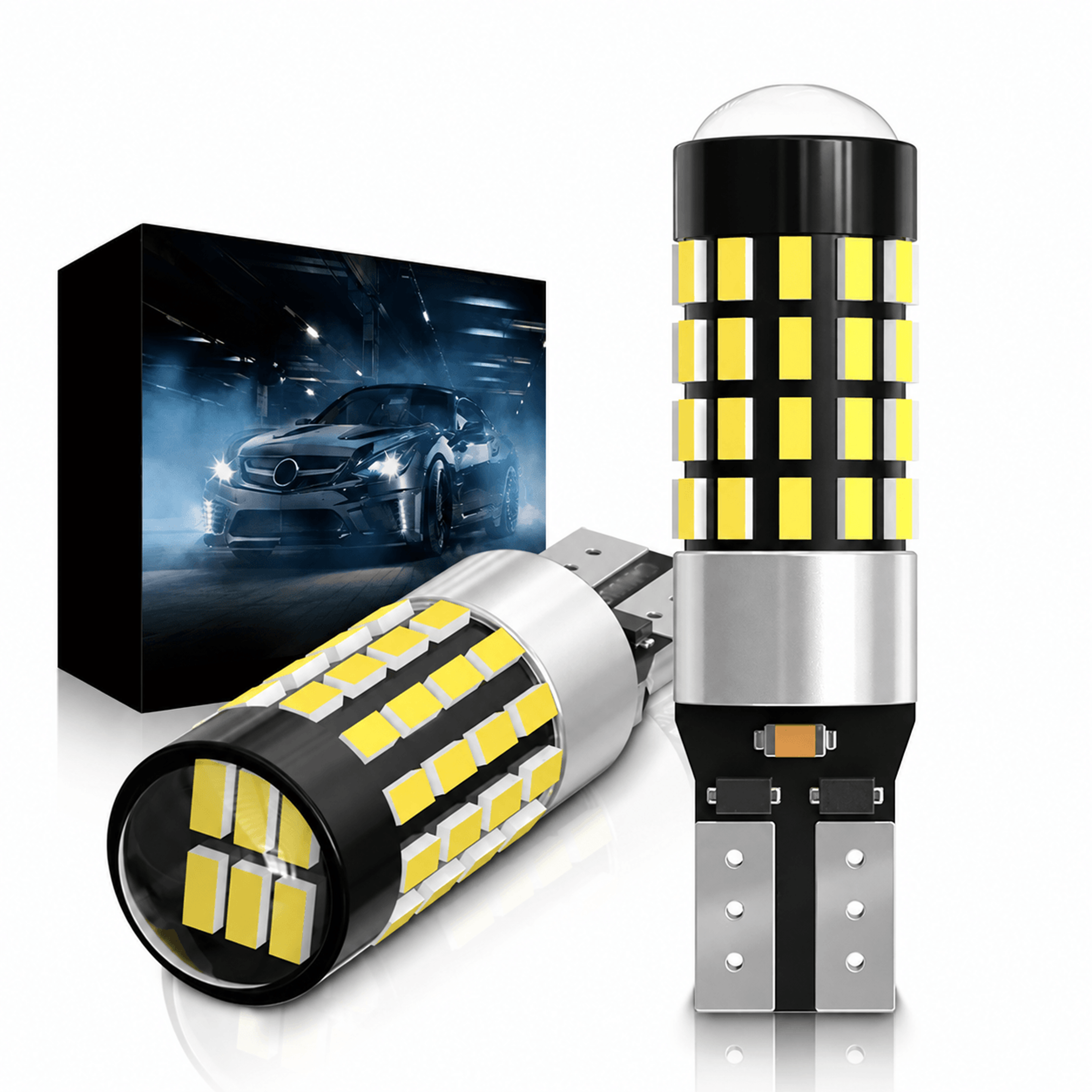 2pcs t10 921 led reverse bulbs 54 smd 4014 canbus high brightness lights