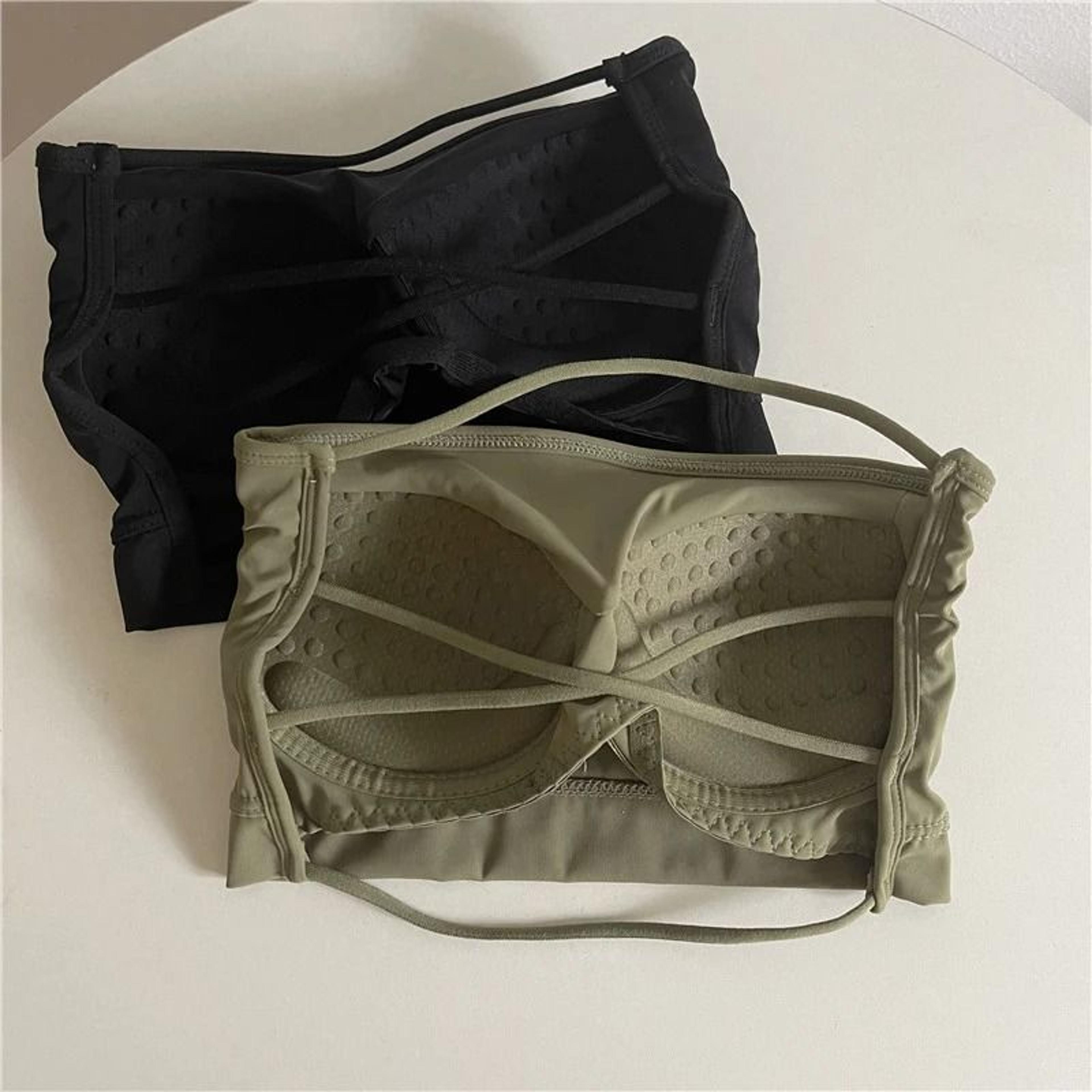 Womens Ice Silk Strapless Bra Seamless Padded Push Up Tube Top 9