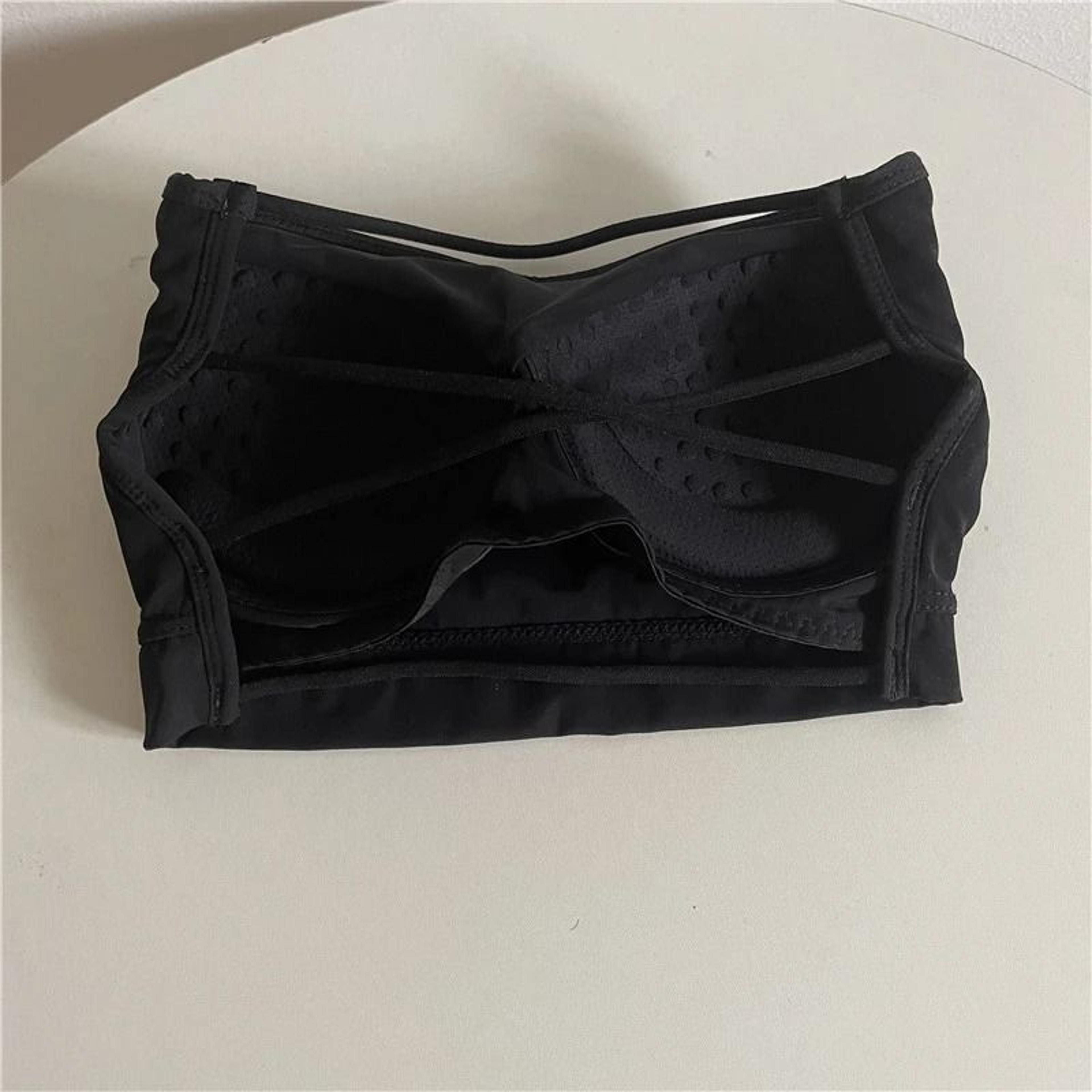 Womens Ice Silk Strapless Bra Seamless Padded Push Up Tube Top 1