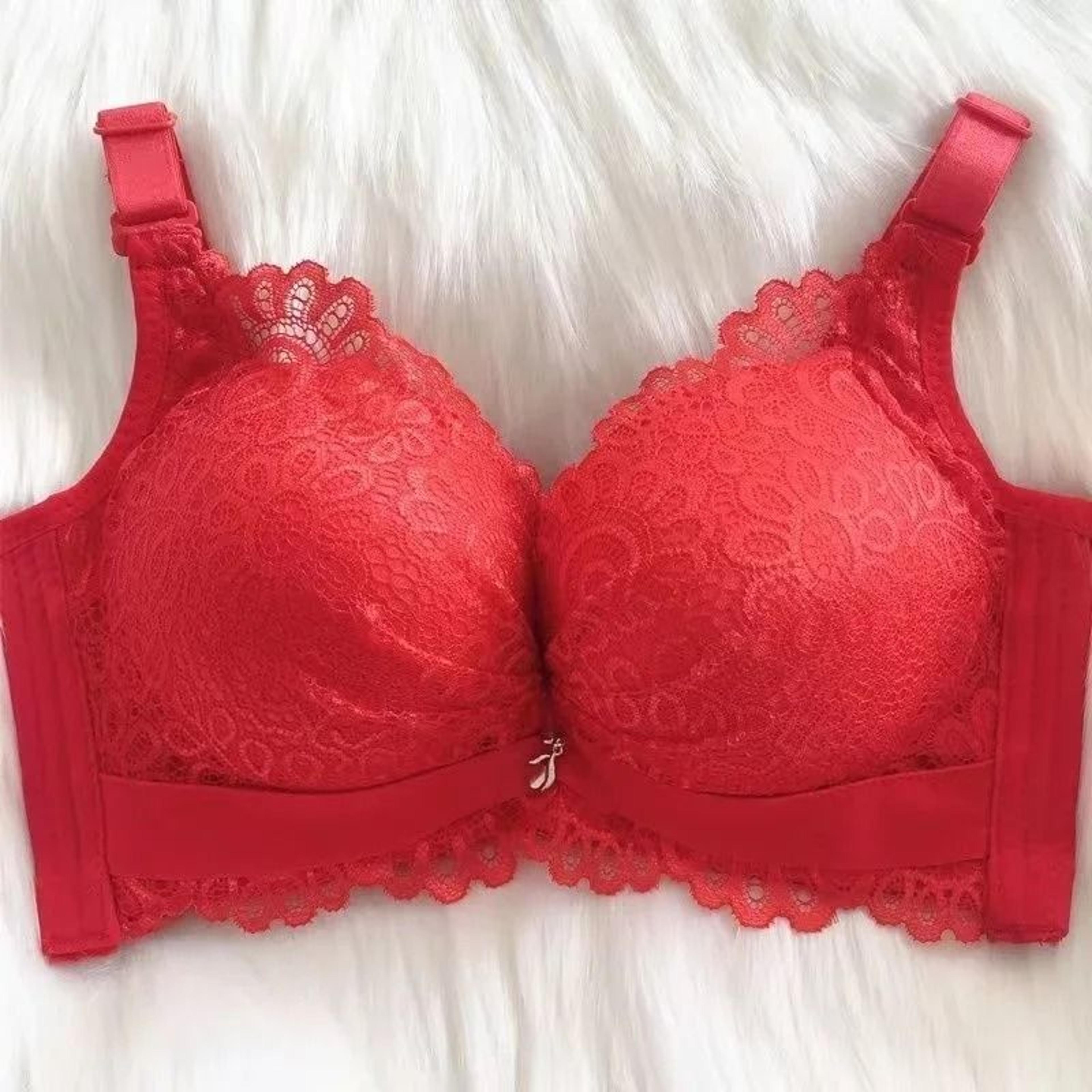 Womens Extra Thick Push Up Bra Wireless Padded Gathering Bra 2