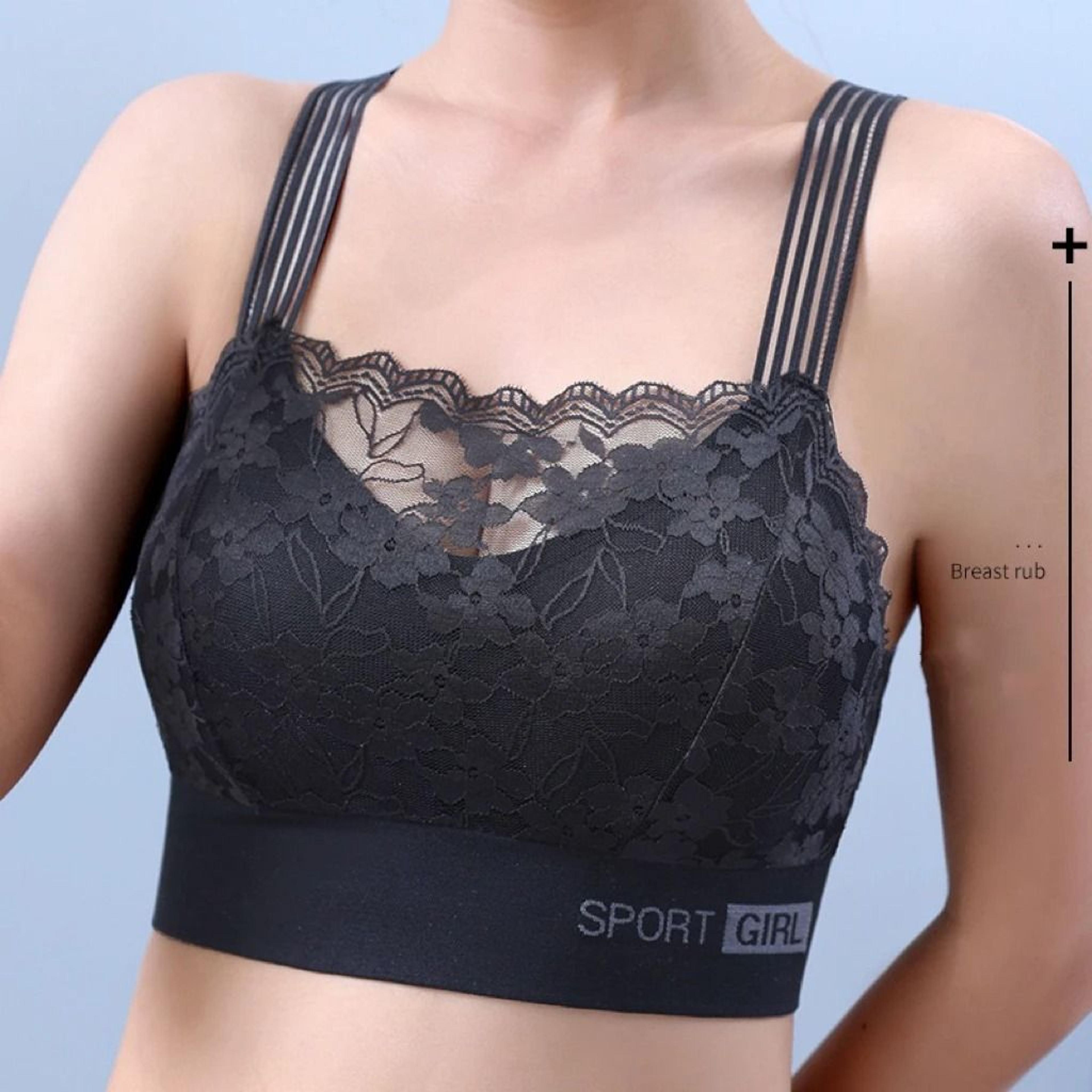womens lace wireless bralette padded vest style seamless bra top