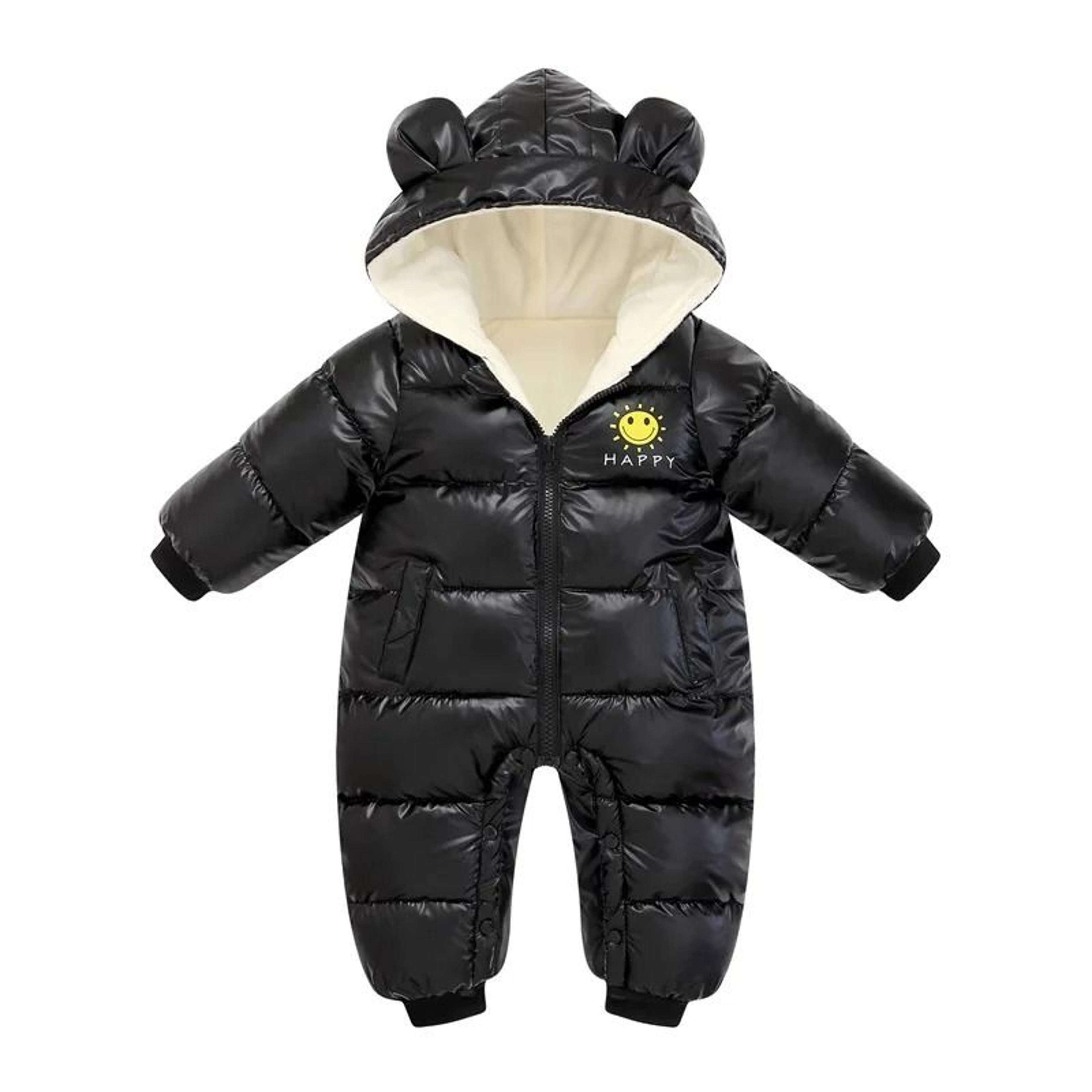 Baby Waterproof Winter Snowsuit Plus Velvet Hooded Jumpsuit For Boys And Girls 2