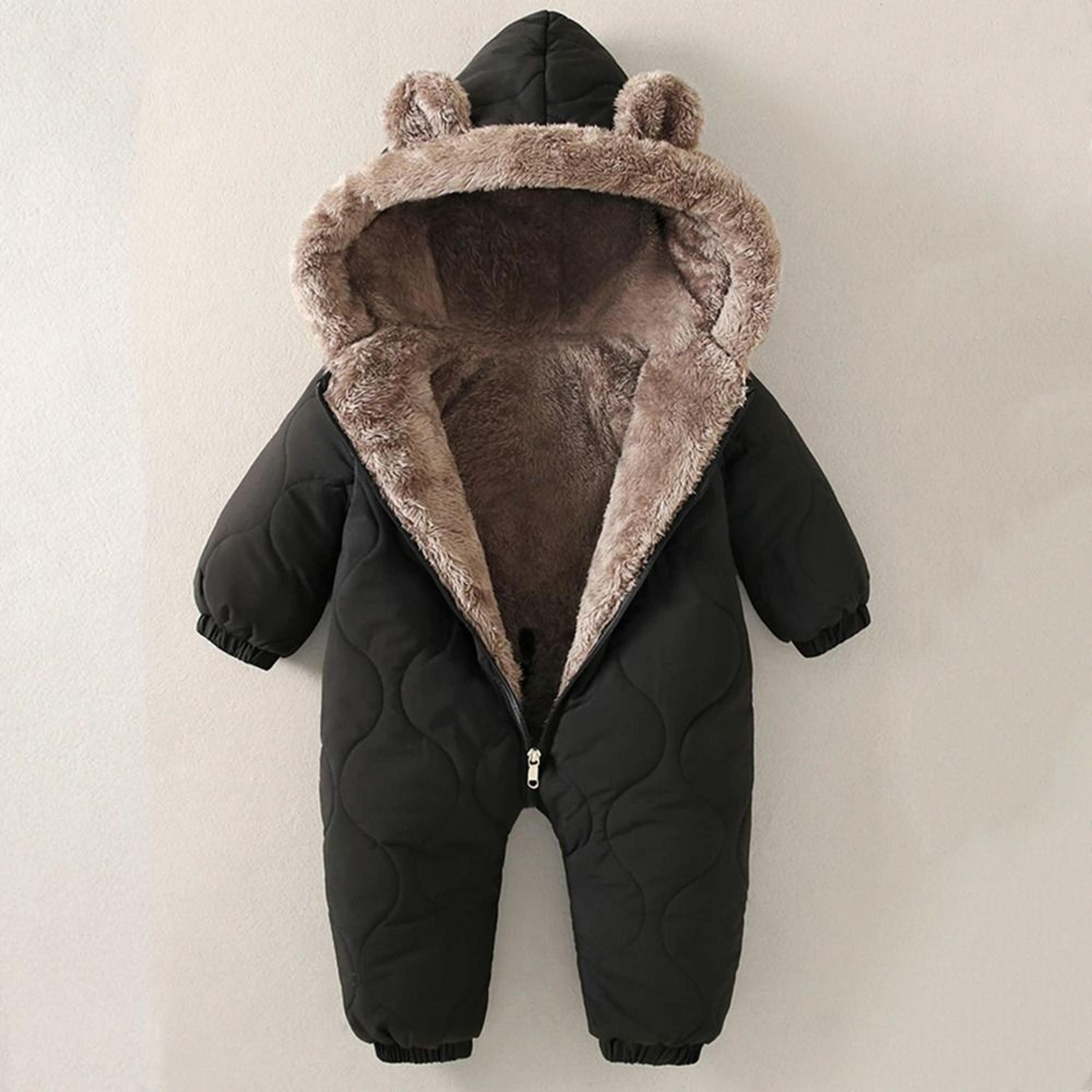 baby plus velvet winter snowsuit hooded jumpsuit romper for boys and girls