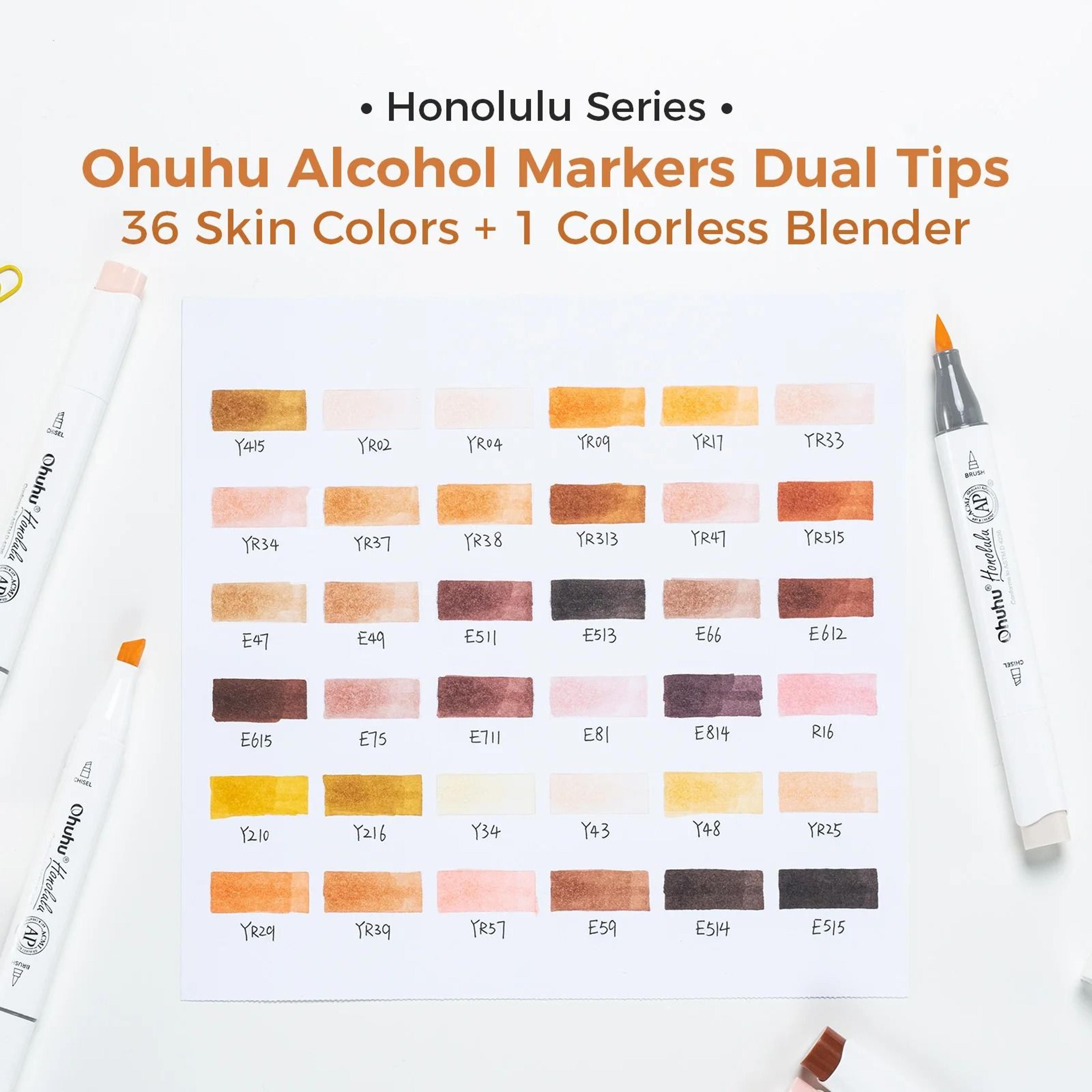 36 Color Skin Tone Alcohol Markers Refillable Dual Tip Portrait Art Set 4