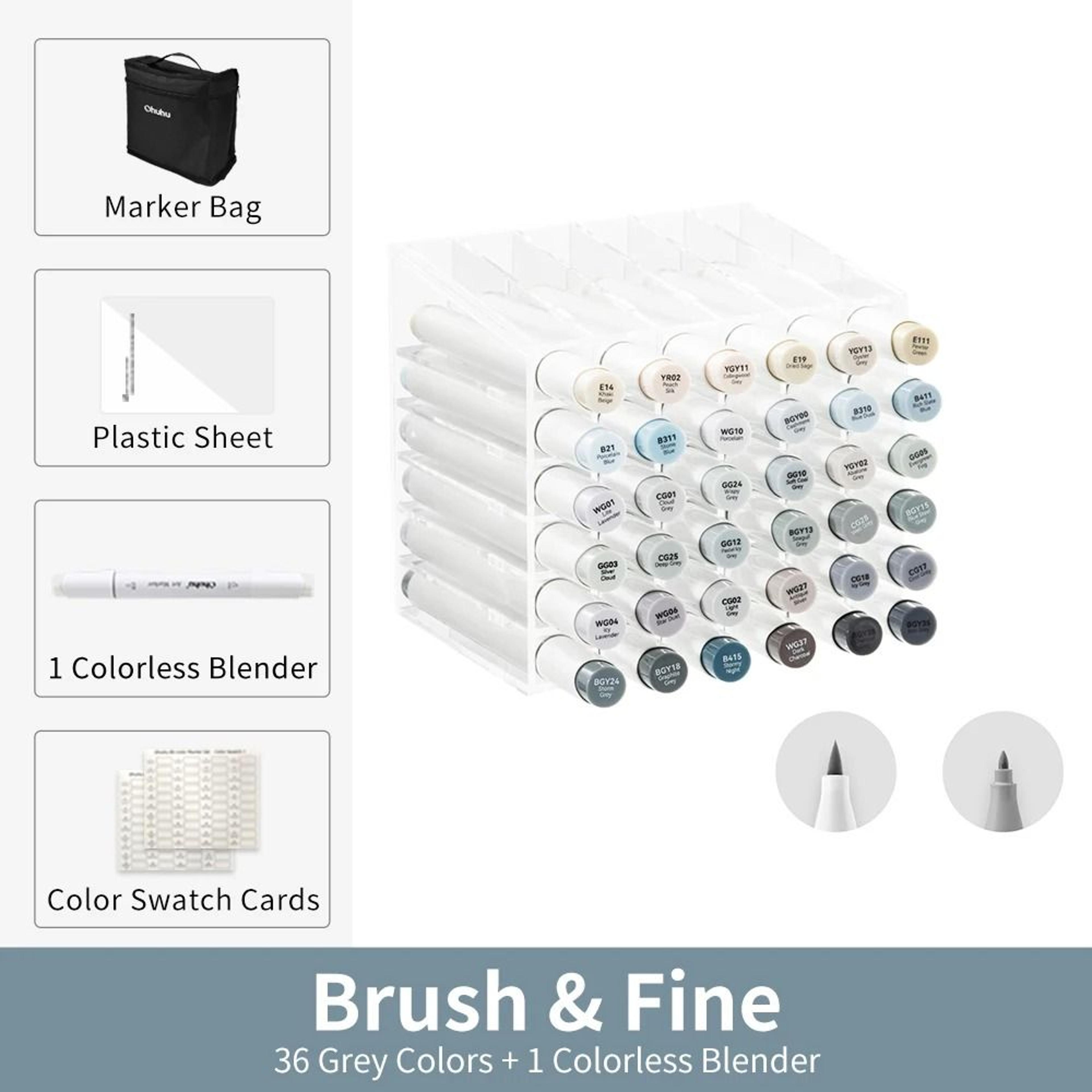 Refillable Dual Tip Alcohol Marker Set Brush And Fine Art Markers 4