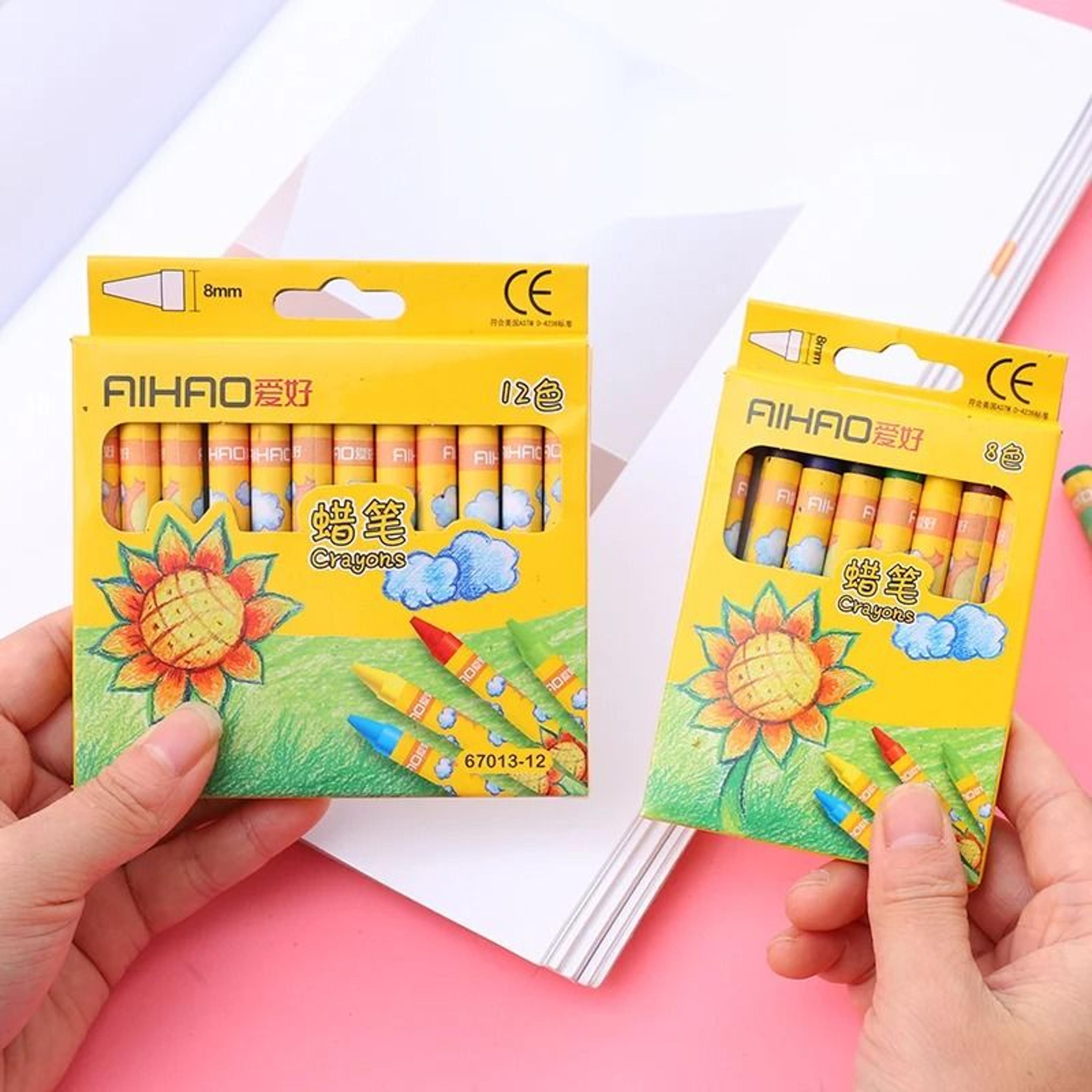 8 Or 12 Color Kids Oil Pastel Crayon Set Cartoon Drawing Art Supplies 5