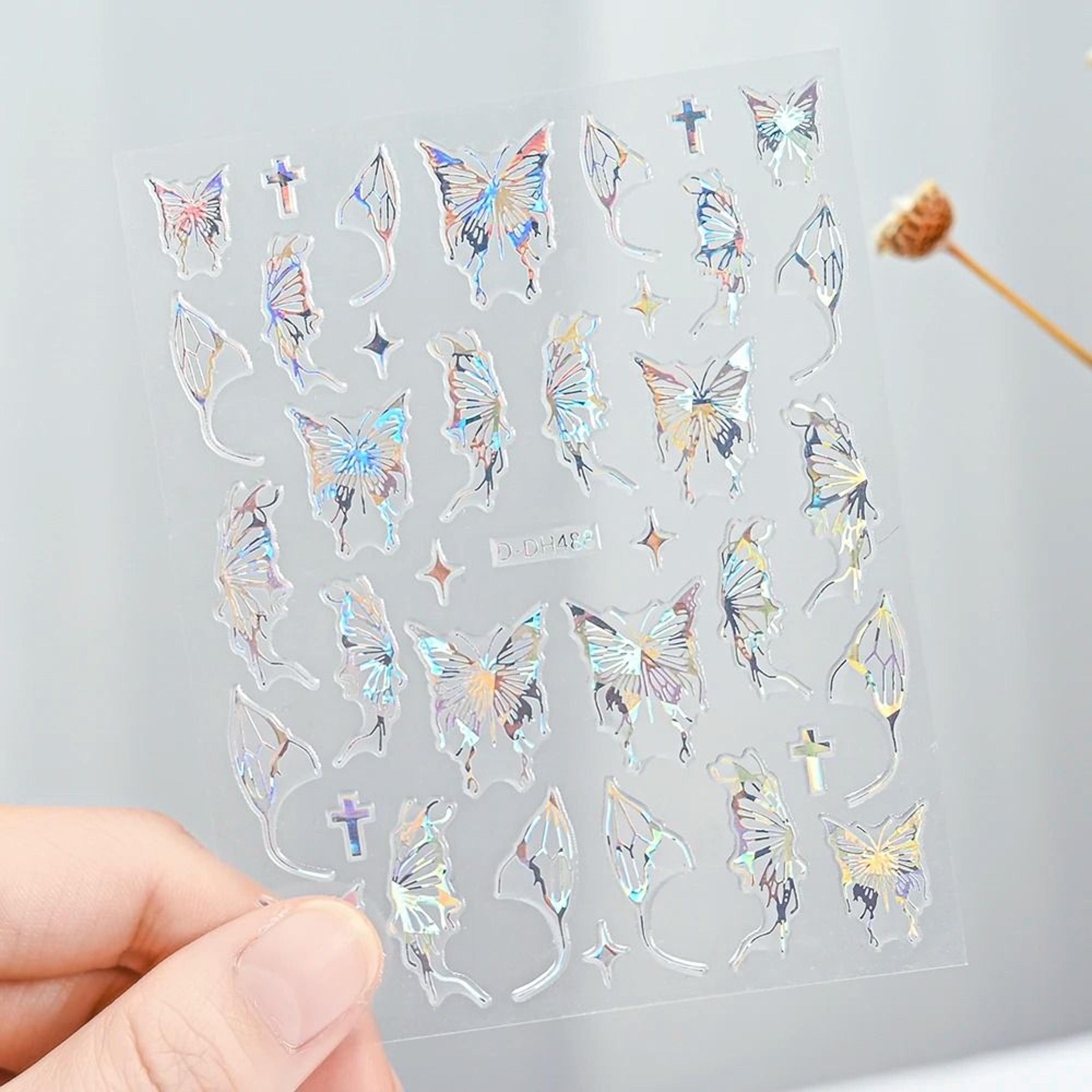 3D Celestial Nail Stickers Gold Silver Sun Moon Star Self Adhesive Decals 18