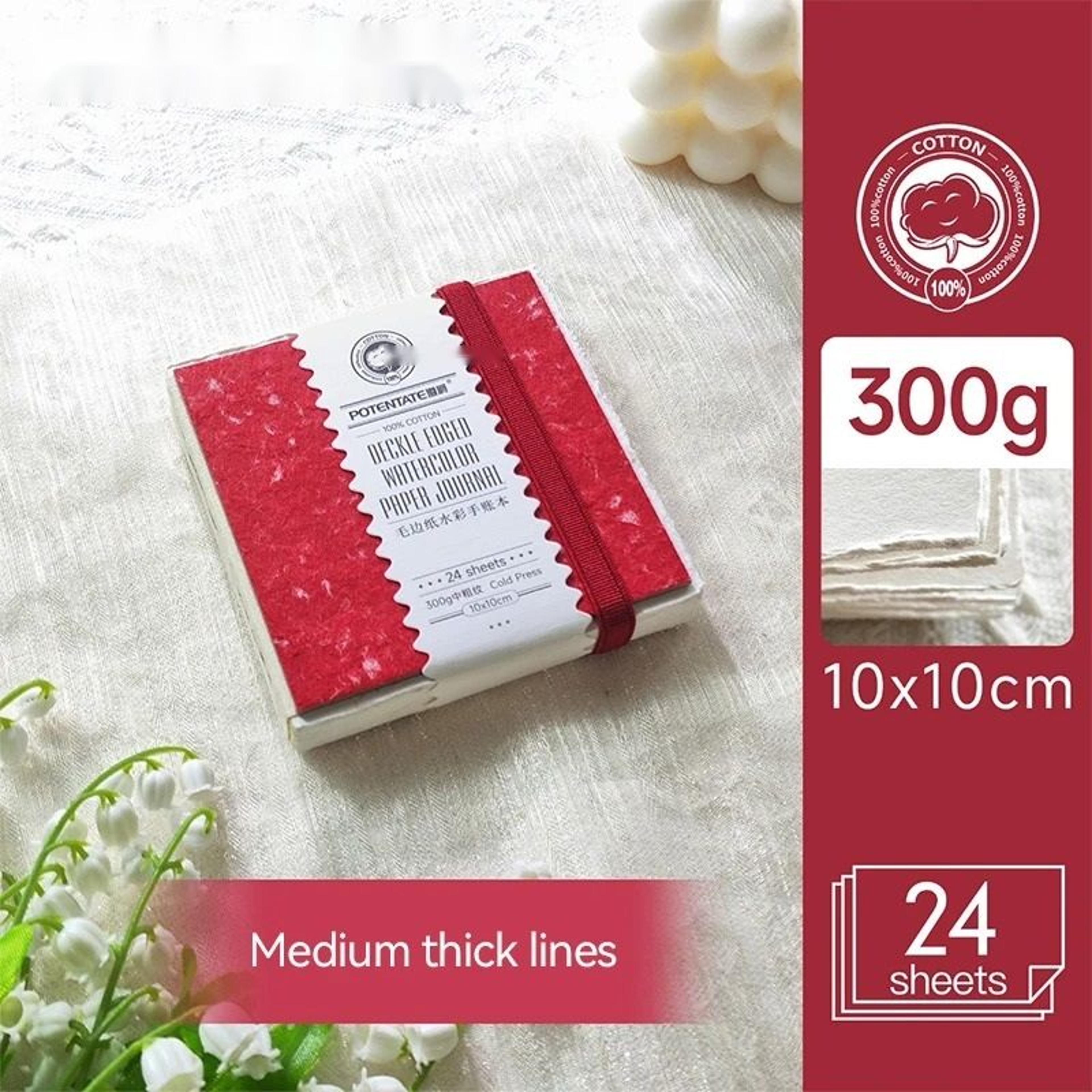 Square 100 Cotton Watercolor Sketchbook 300gsm 24 Sheet Art Paper Book 2