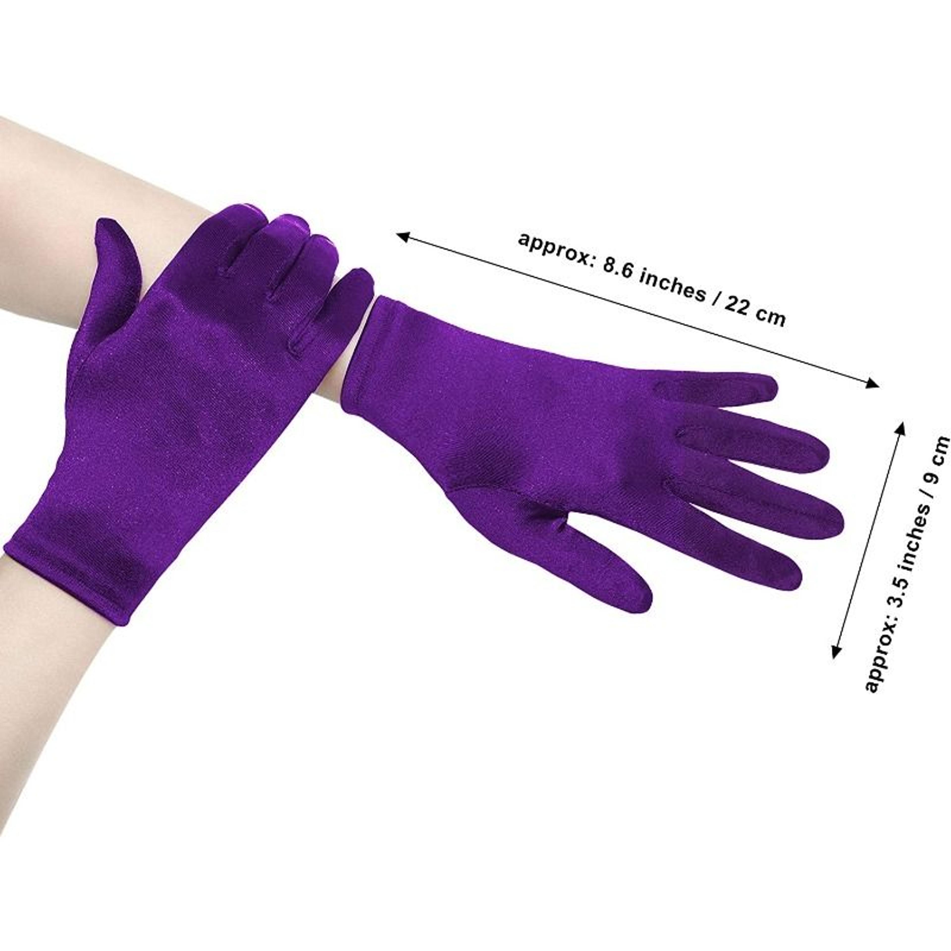 Womens Warm Velvet Winter Gloves Elastic Solid Color Driving Gloves 6