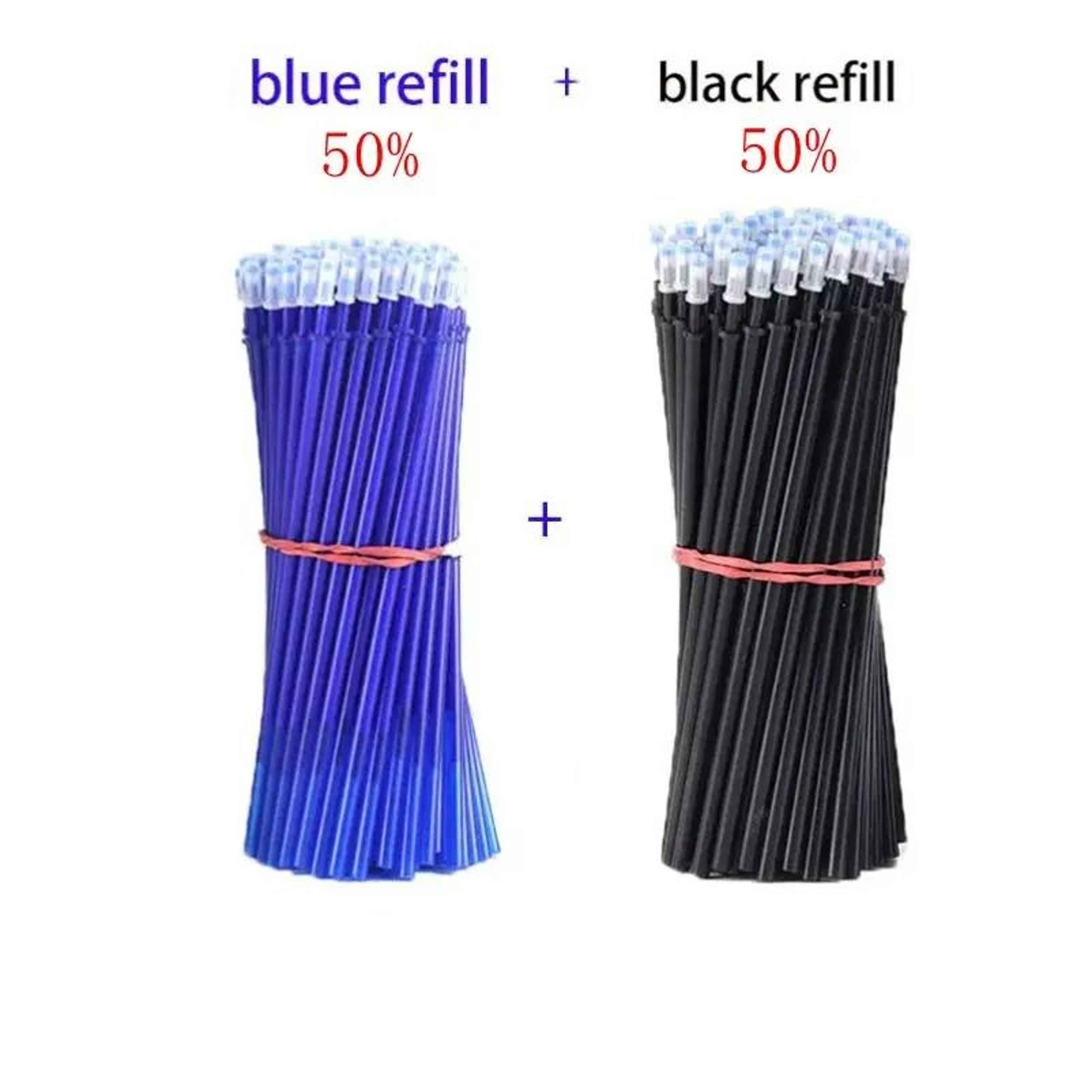 30 50 100PC 05mm Erasable Pen Refills Blue Black Gel Ink Refill Set 4