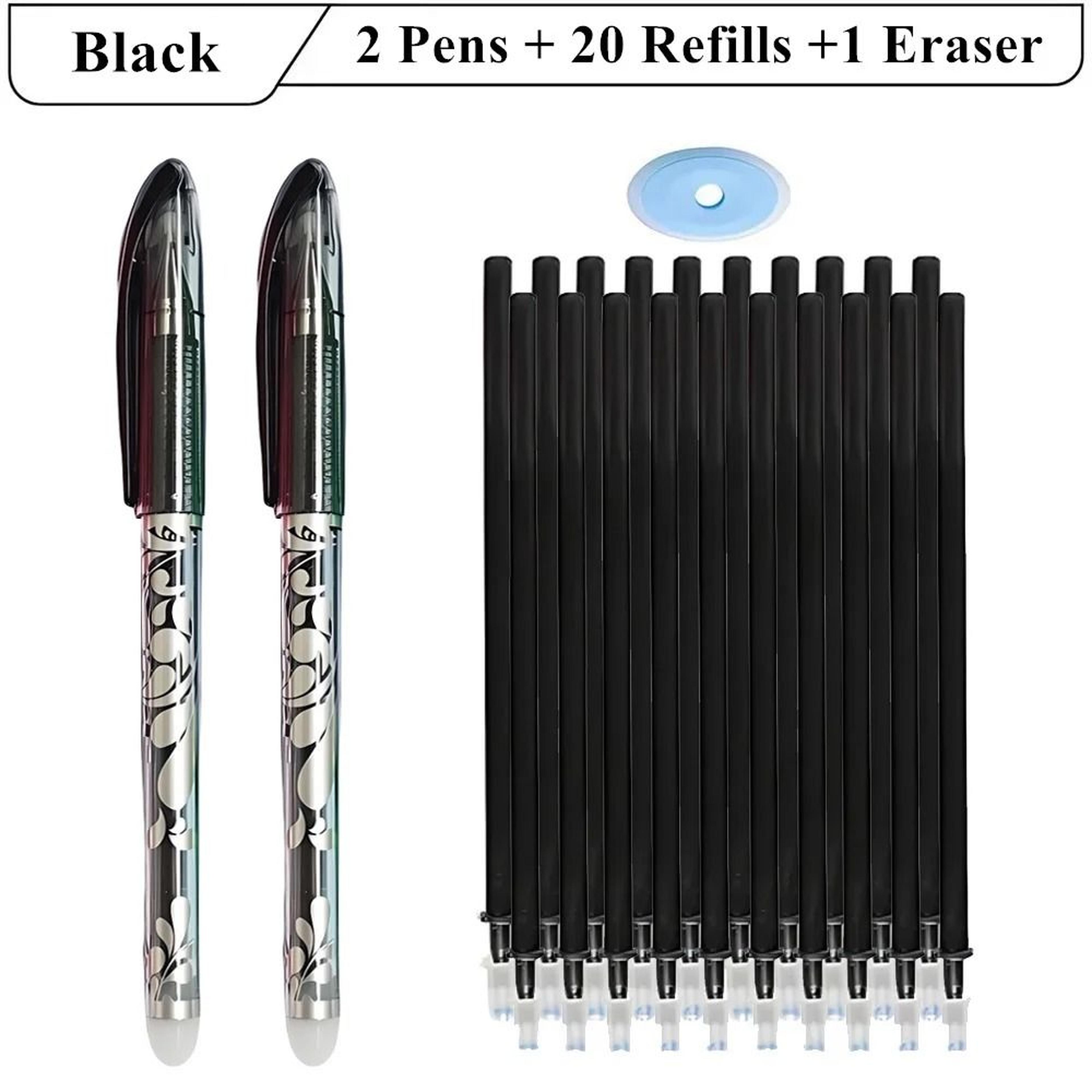 2 PC Erasable Gel Pen Set 05mm Pens 20 Refills And Eraser 1