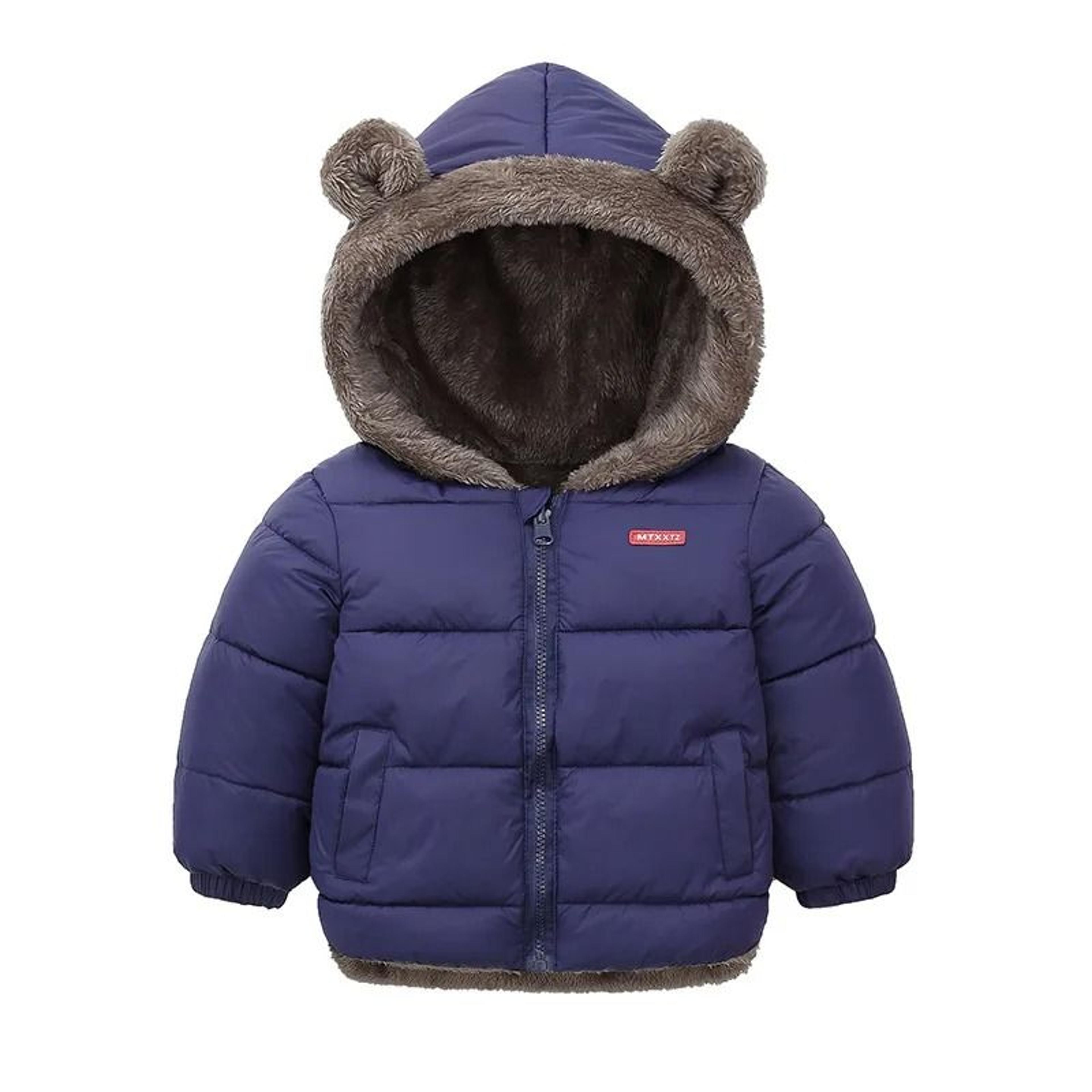 Baby Reversible Winter Fleece Jacket Cartoon Hooded Plus Velvet Coat 3