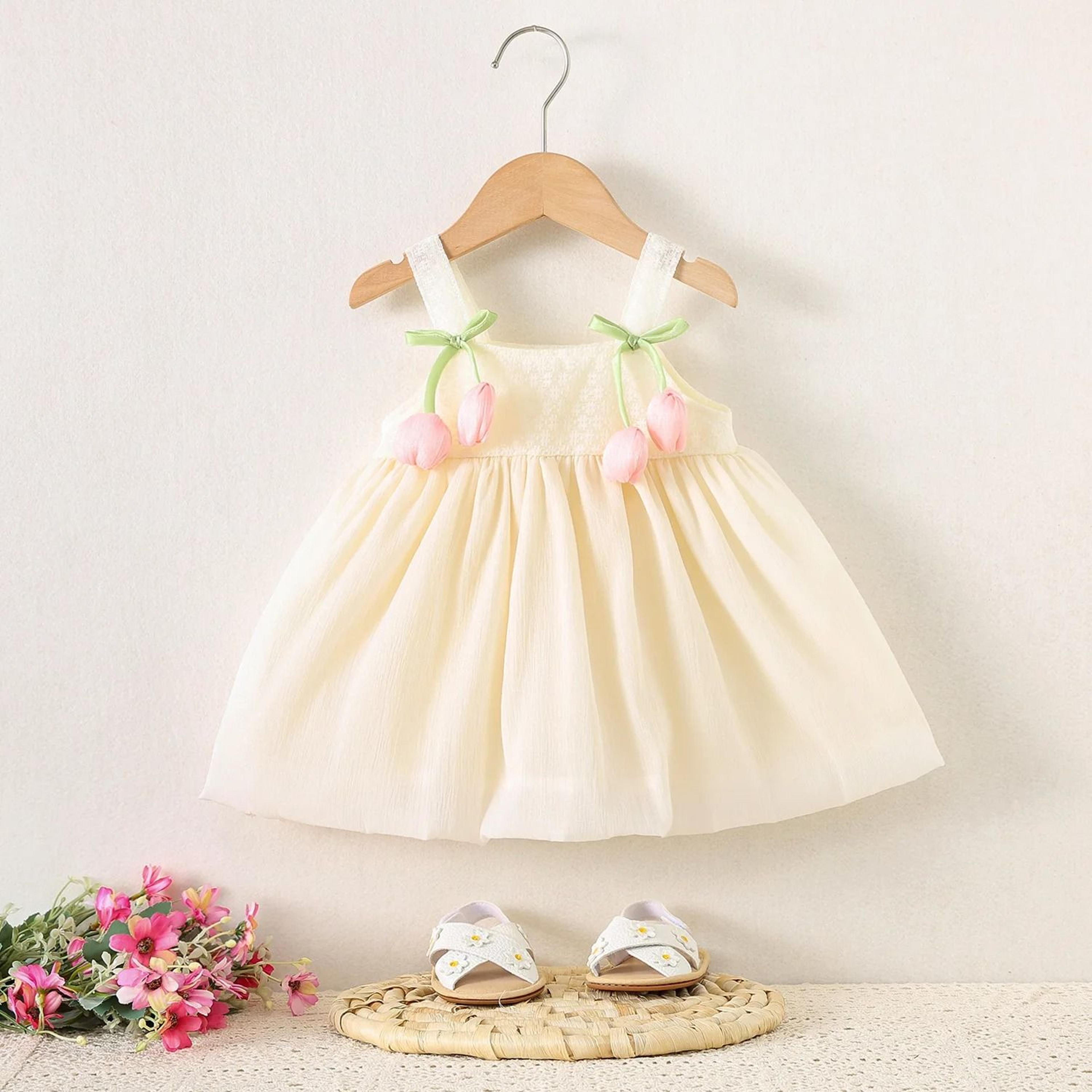 Baby Girl Tulip Princess Dress Summer Mesh Party Outfit 1