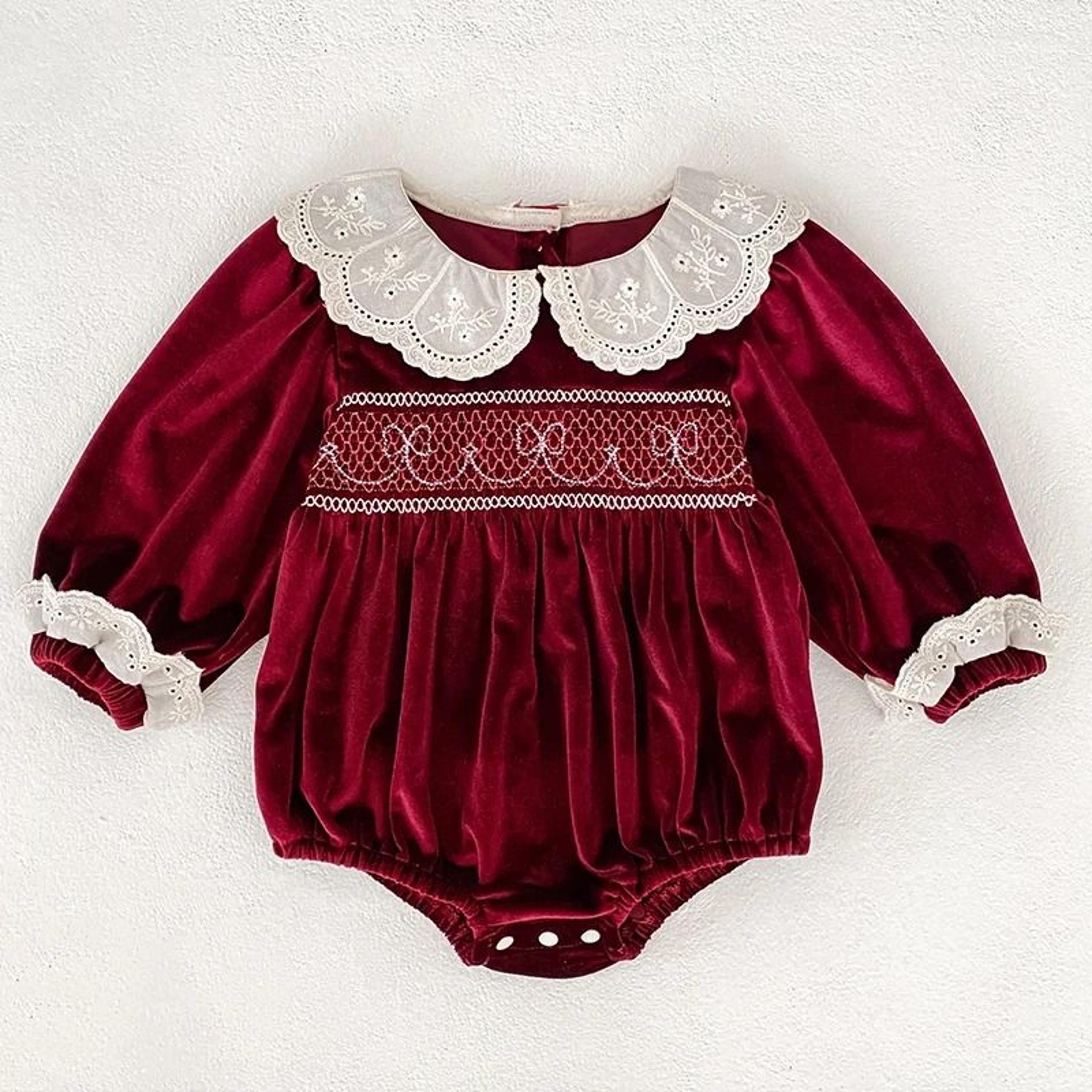 Baby Girl Christmas Princess Romper Holiday Party Outfit 2