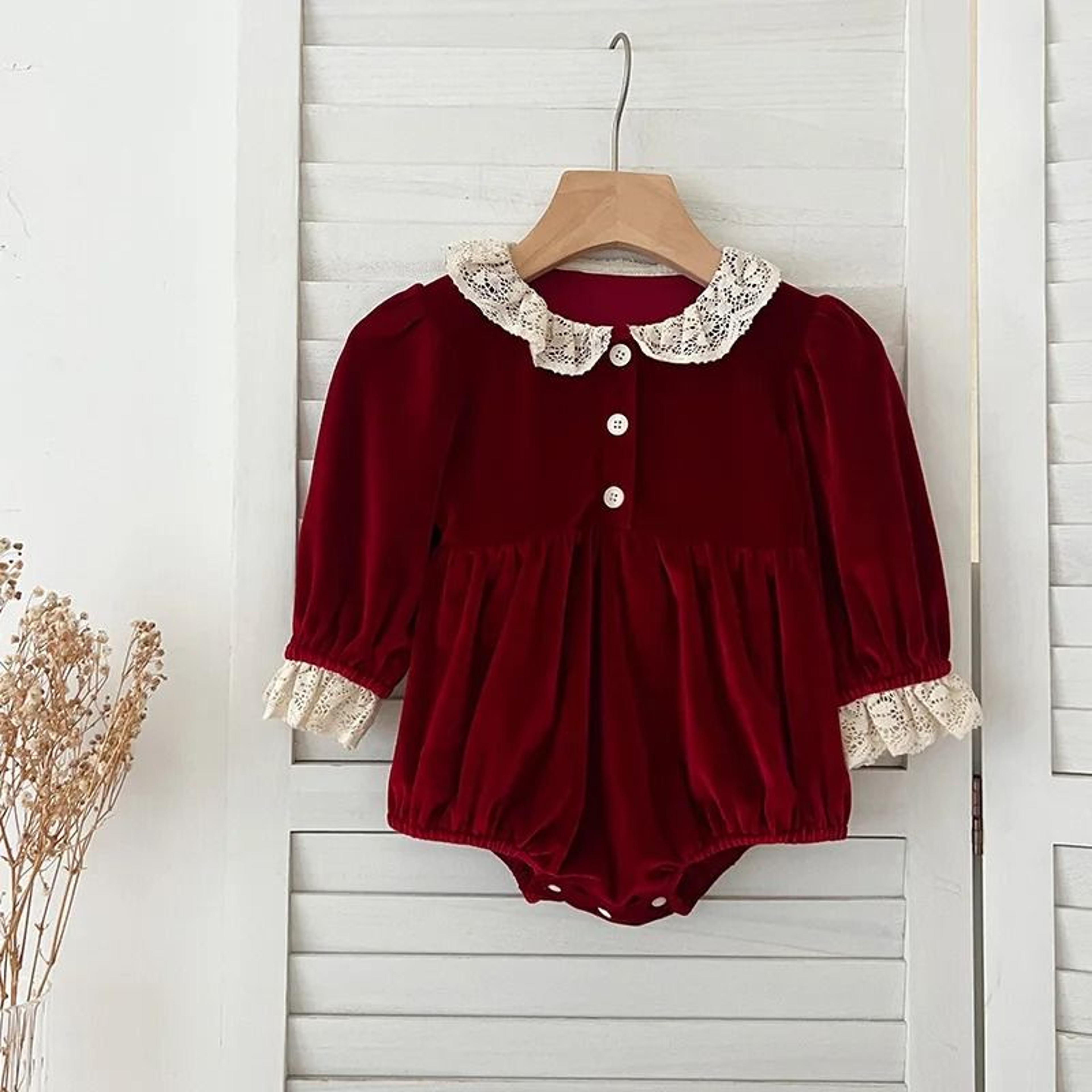 Baby Girl Christmas Princess Romper Holiday Party Outfit 1