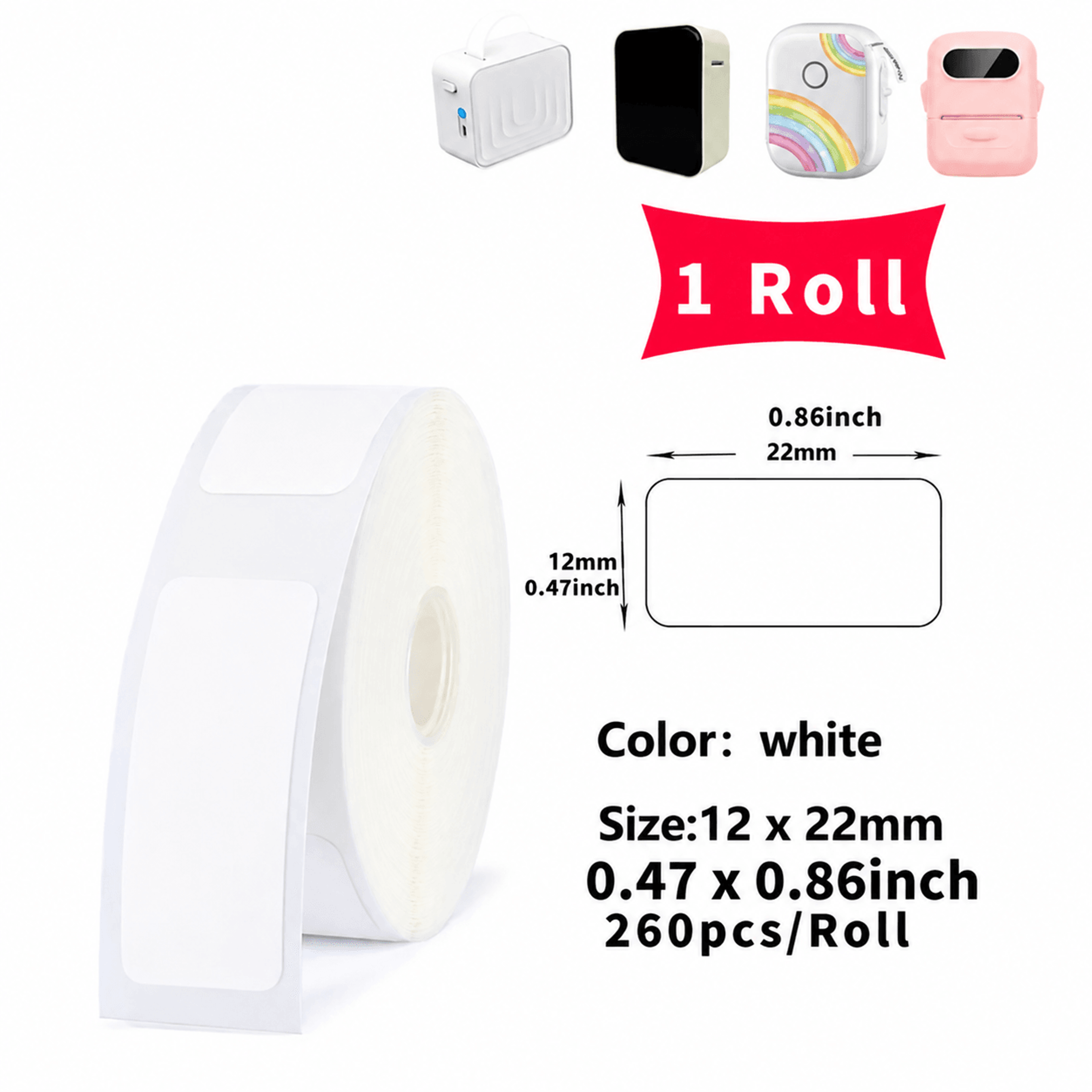 Self Adhesive Thermal Label Stickers Mini Printer Paper Rolls 4