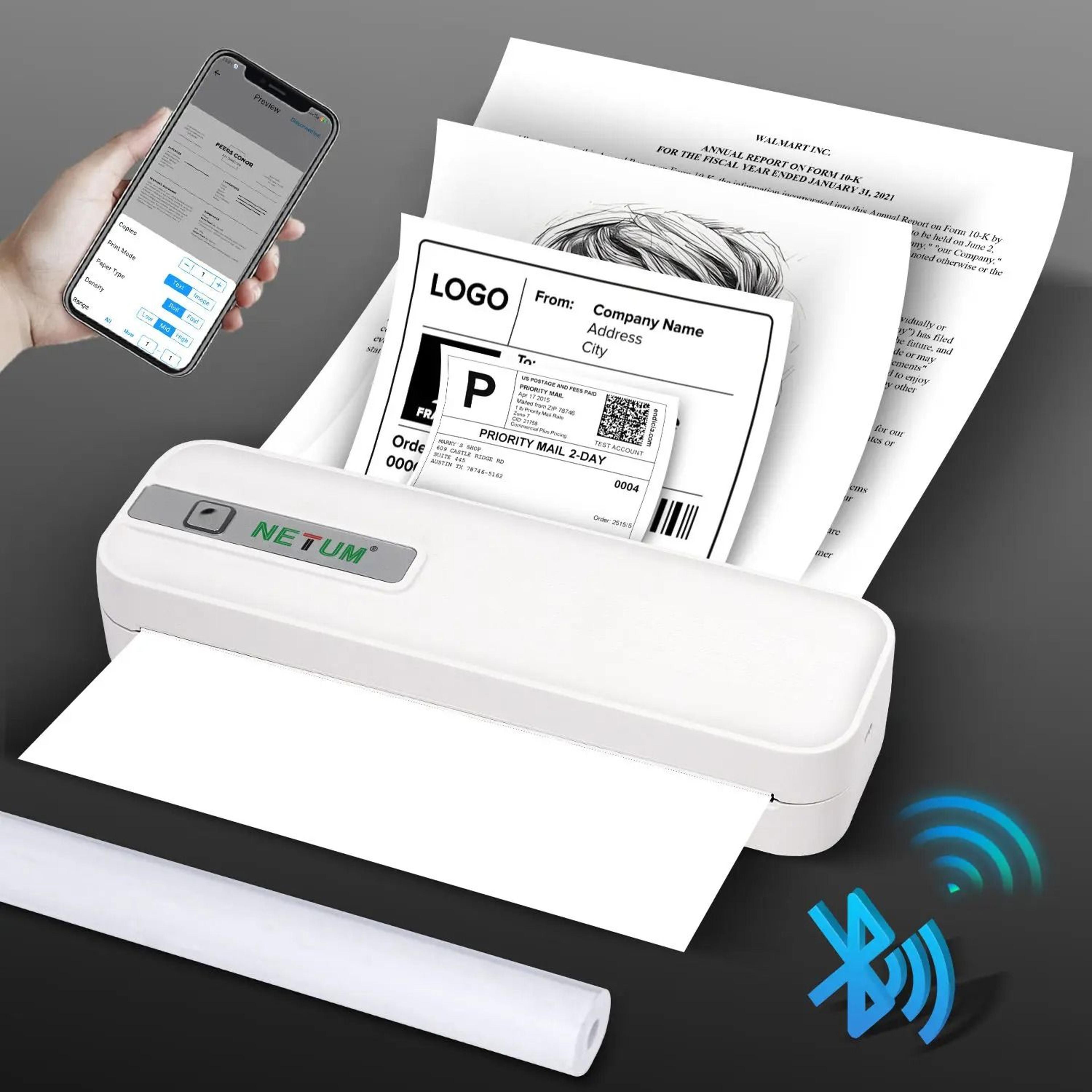 Portable Bluetooth Thermal Printer Rechargeable Inkless A4 Printer 3