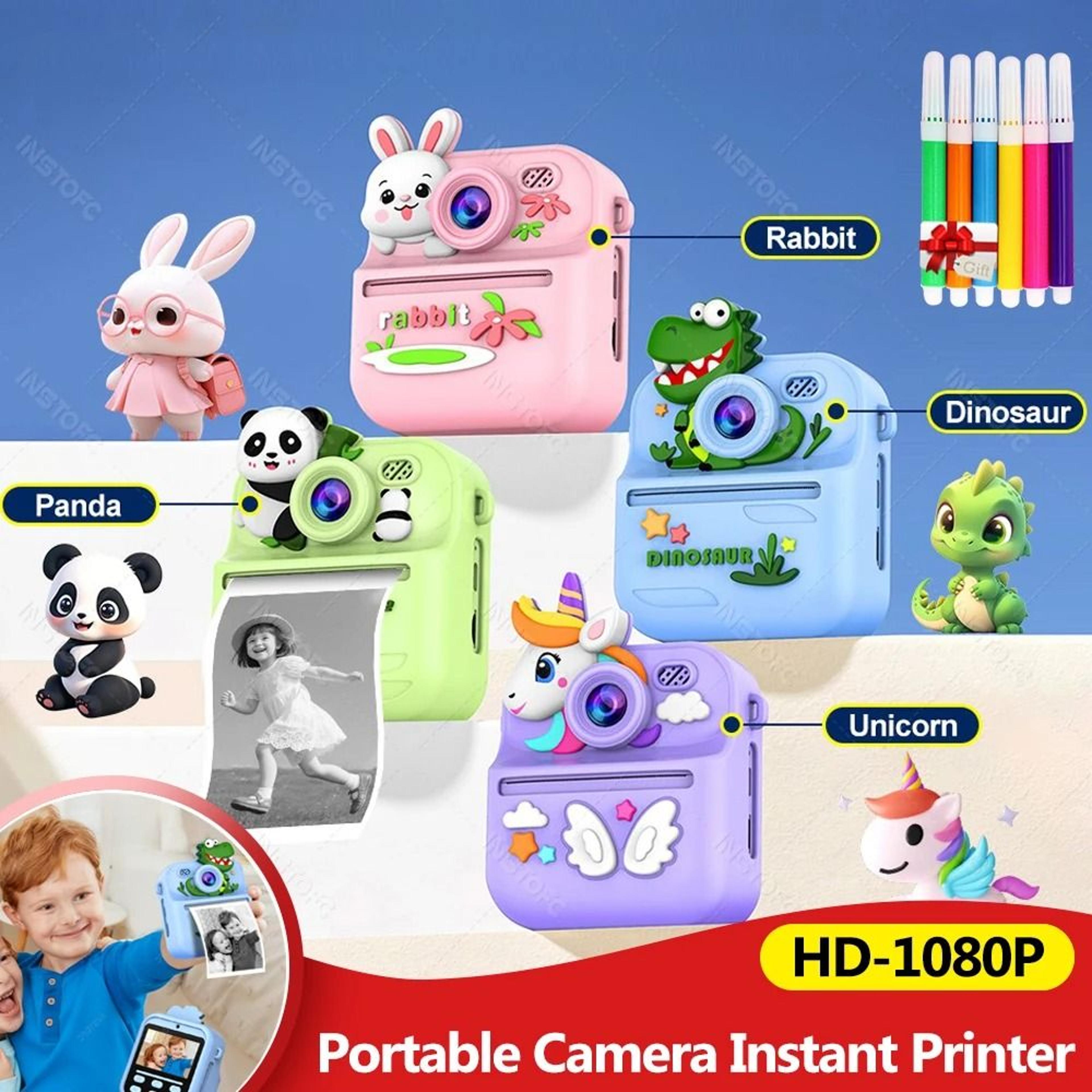 kids instant print digital camera – 1080p hd dual camera with thermal printer