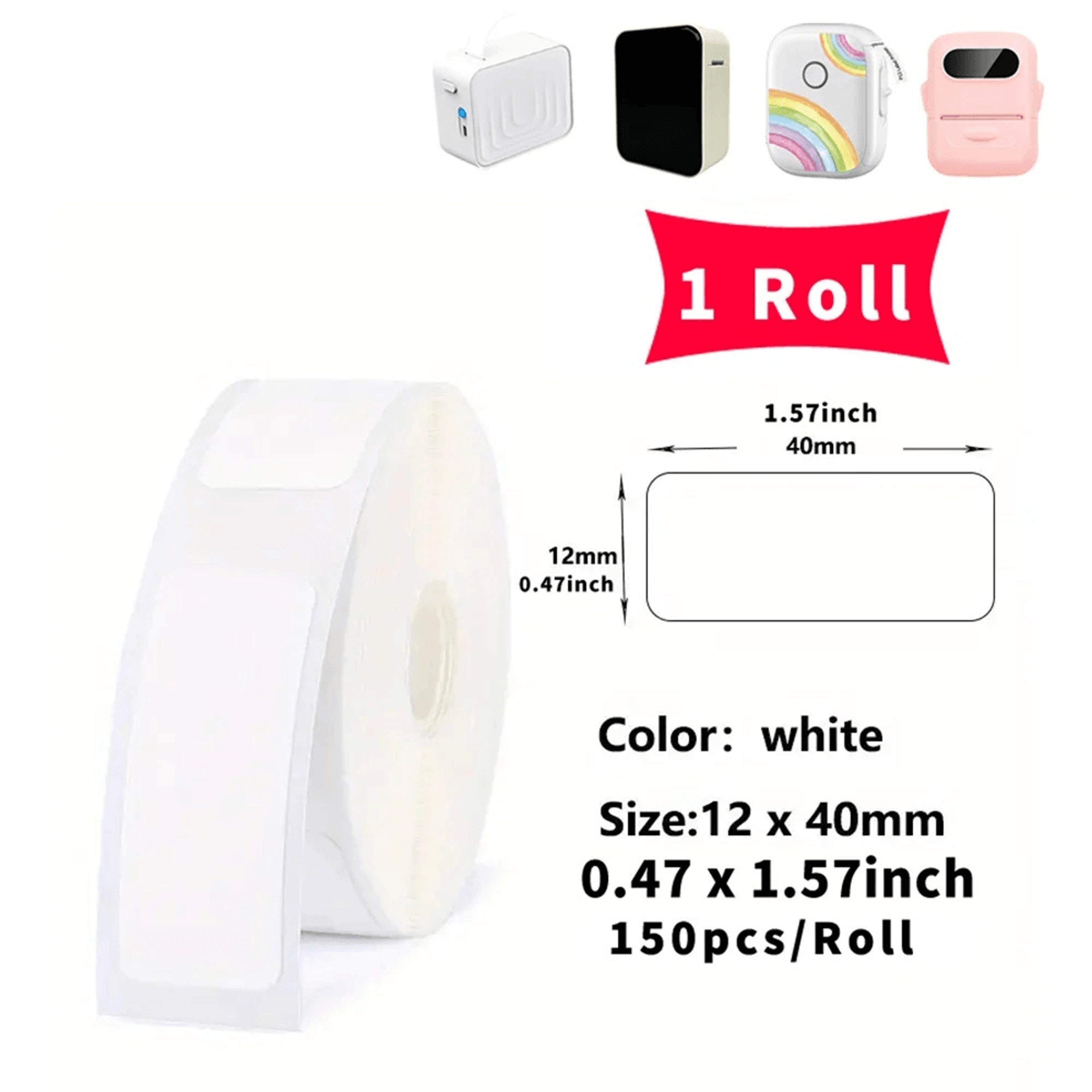Self Adhesive Thermal Label Paper Rolls  Inkless Printable Sticker Refills 2