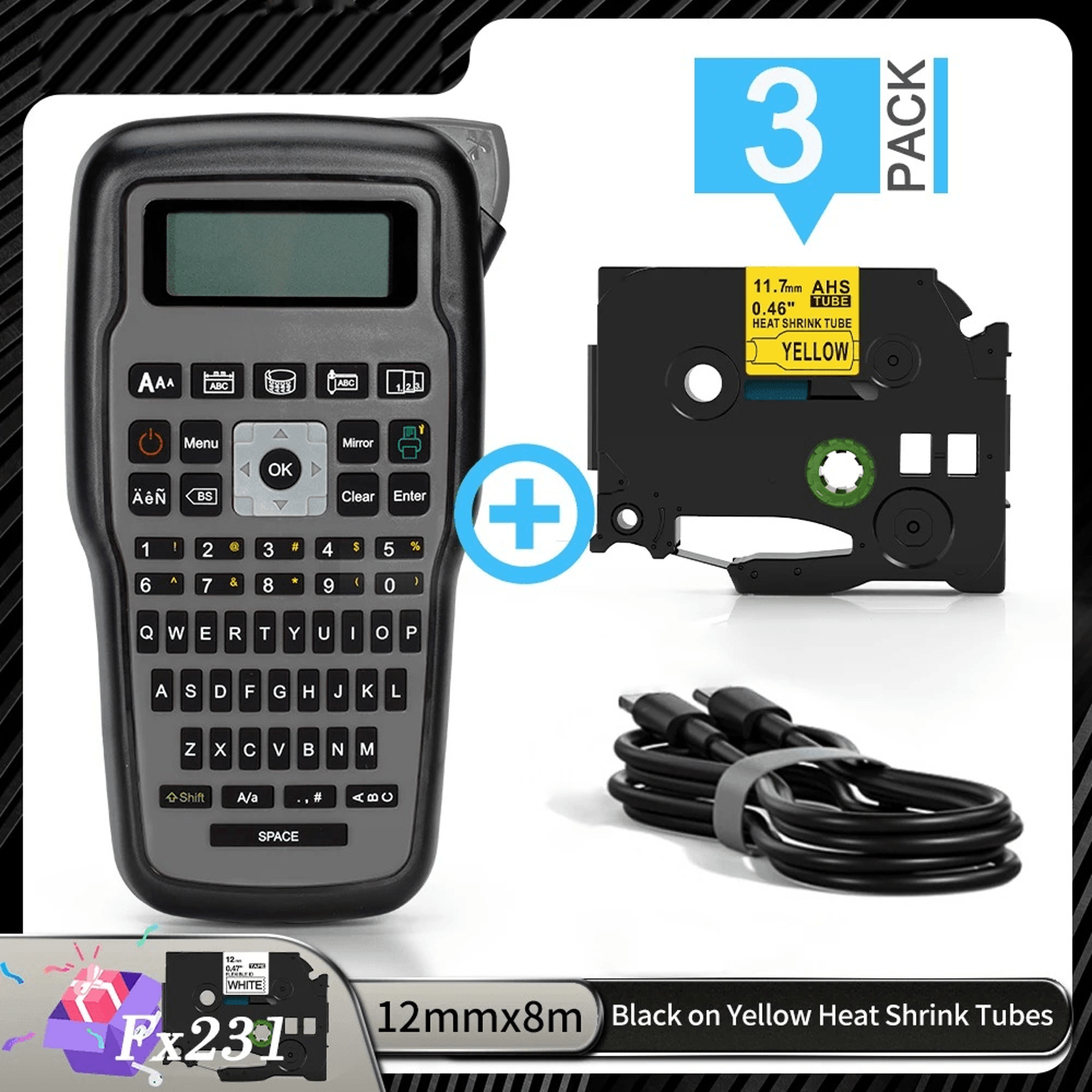 E1000 Pro Industrial Label Maker  Portable Cable And Heat Shrink Tube Printer 13