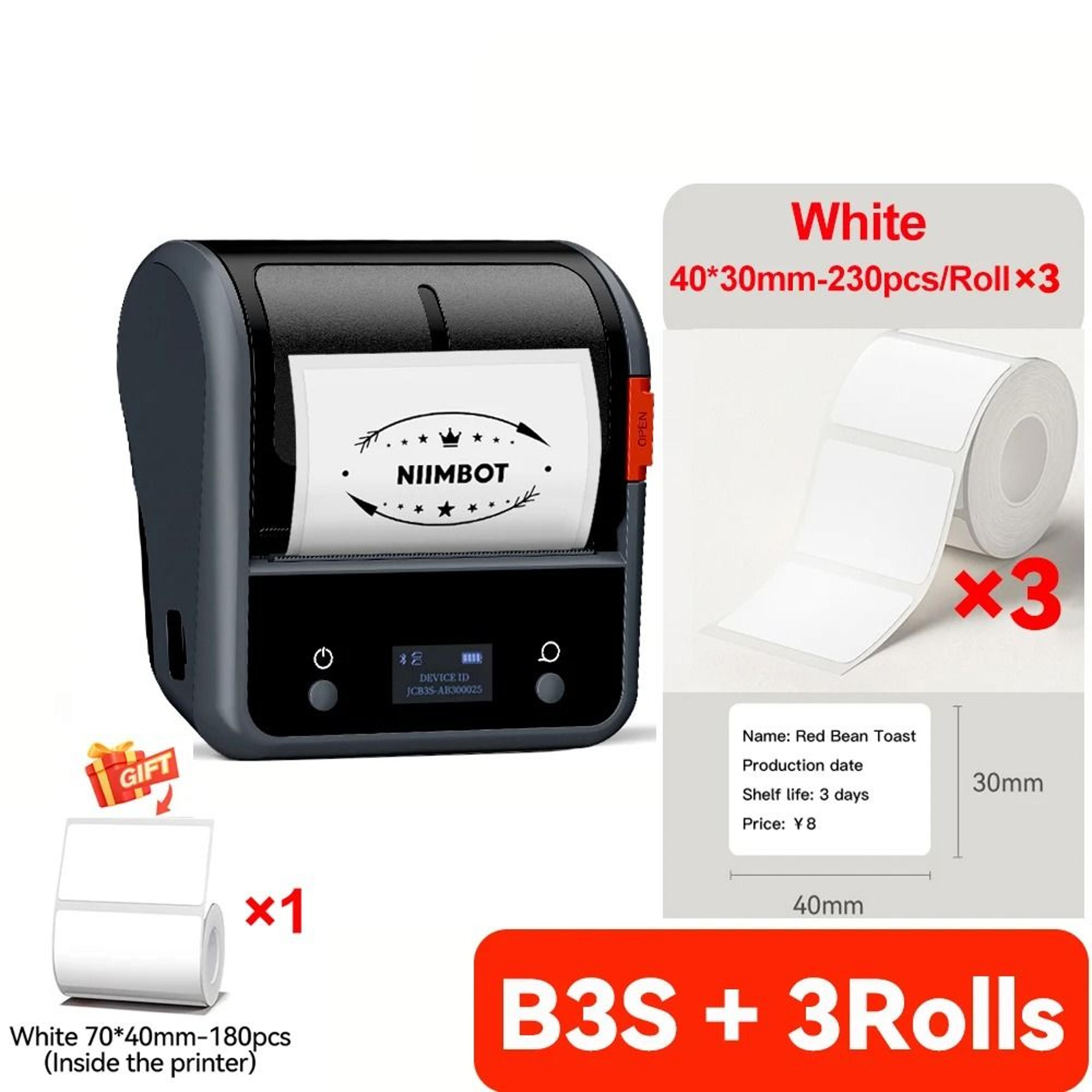 B3S Wireless Bluetooth Label Printer  3 Inch Inkless Barcode Sticker Maker 5