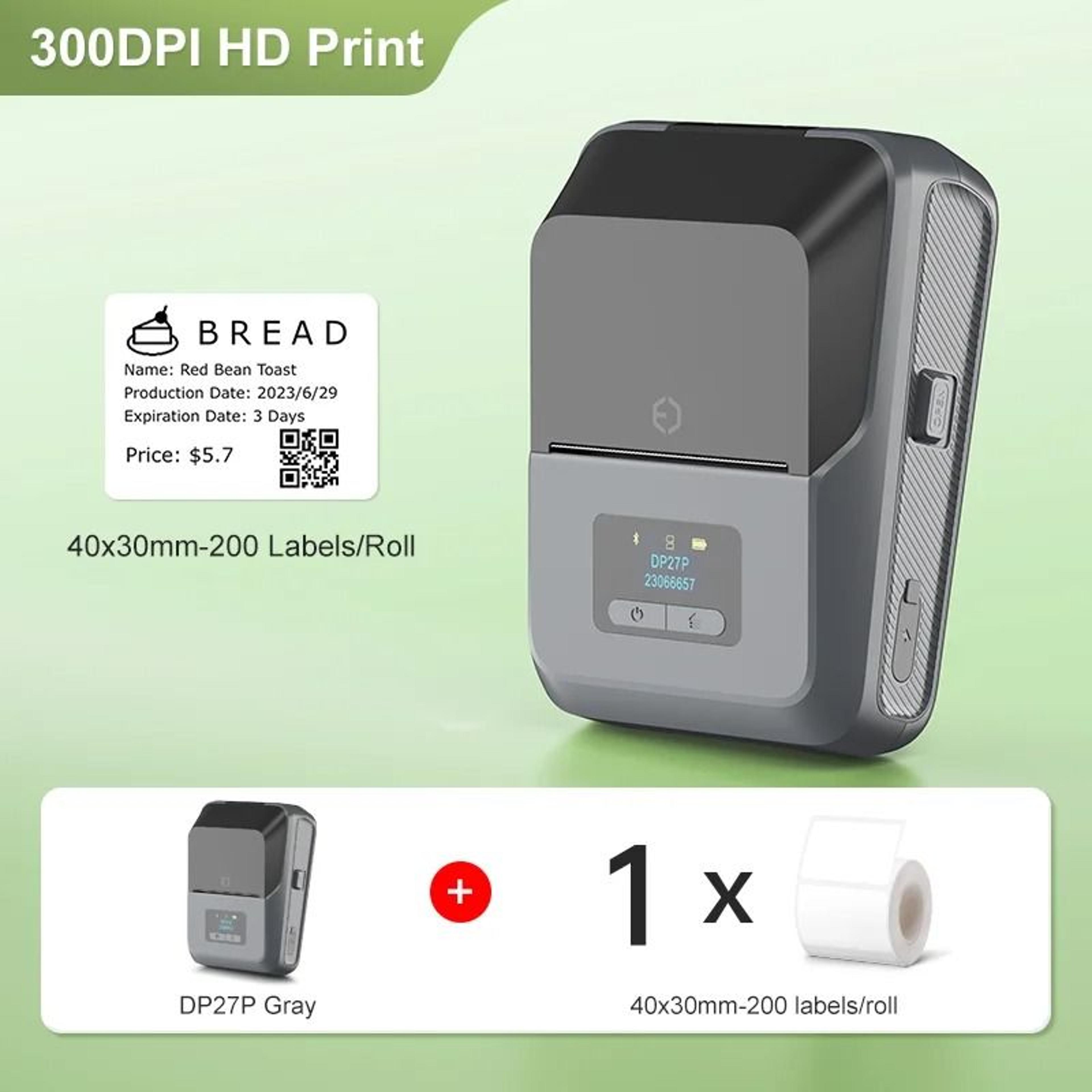 DP27P 300 DPI Bluetooth Label Printer  Wireless HD Jewelry And Cable Sticker Maker 11