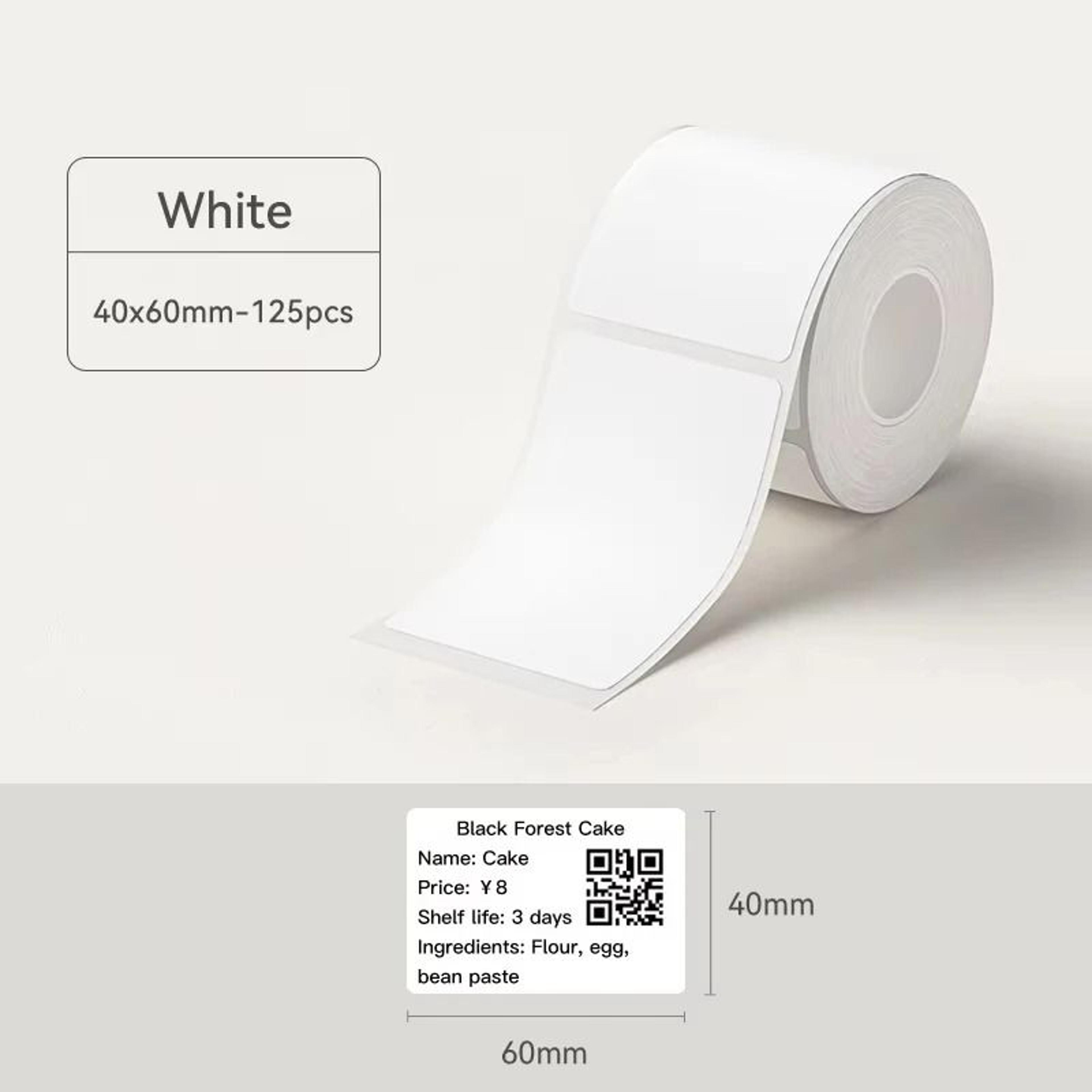 White Thermal Label Sticker Rolls  Self Adhesive Printer Labels For B1 B21 B3S 4
