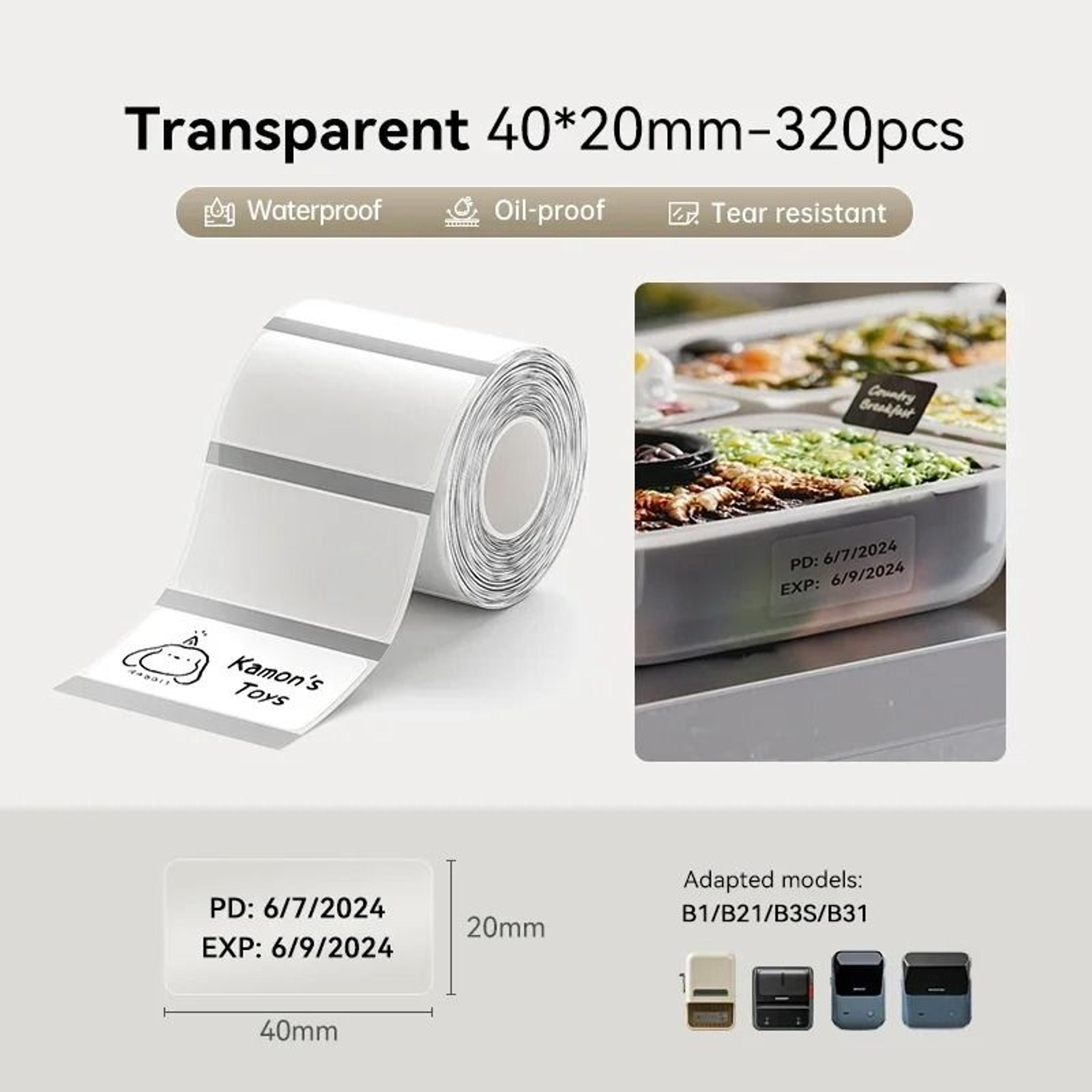Transparent Thermal Label Sticker Rolls  Clear Self Adhesive Printer Labels 2