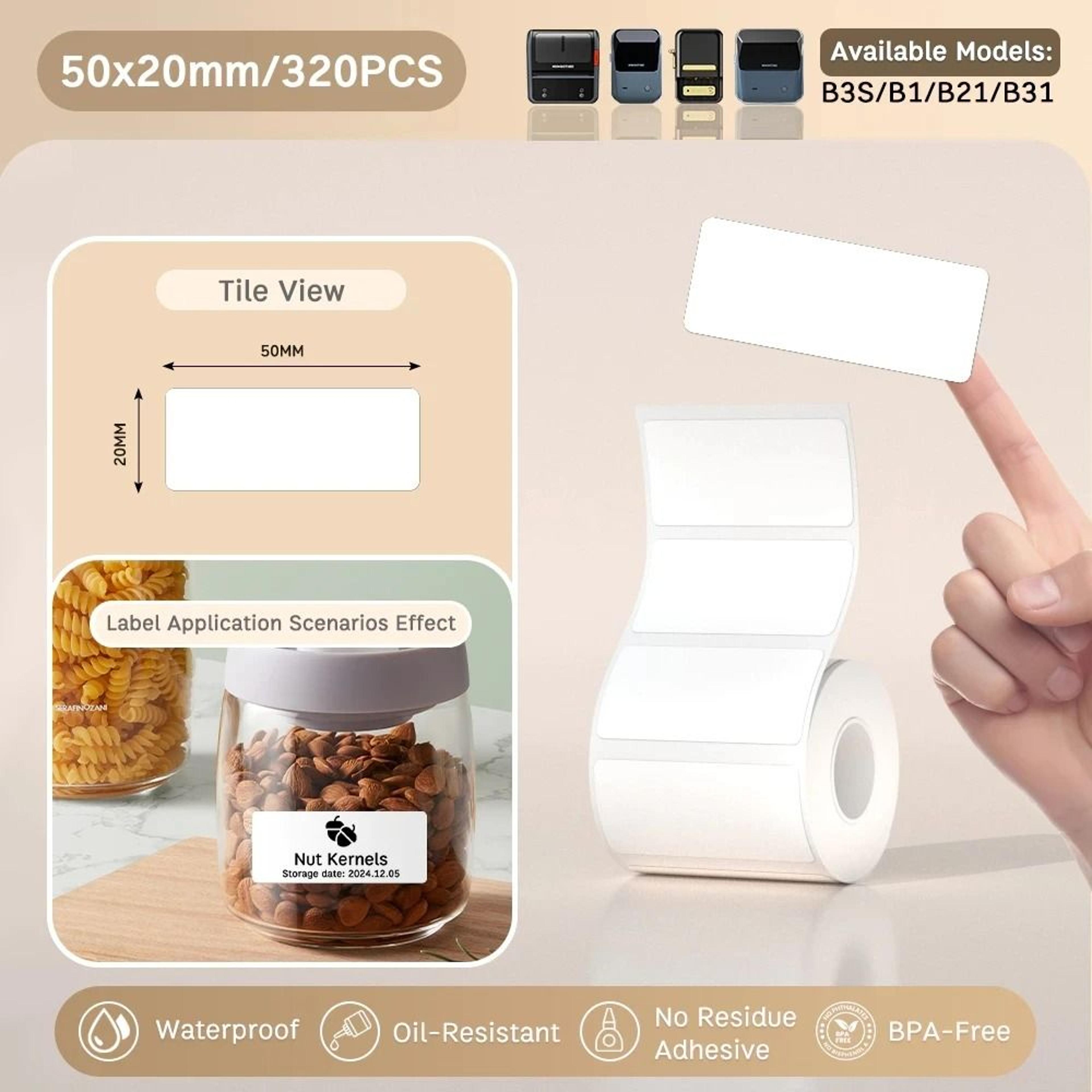 White Thermal Label Sticker Rolls  Self Adhesive Printable Labels 2050mm 9
