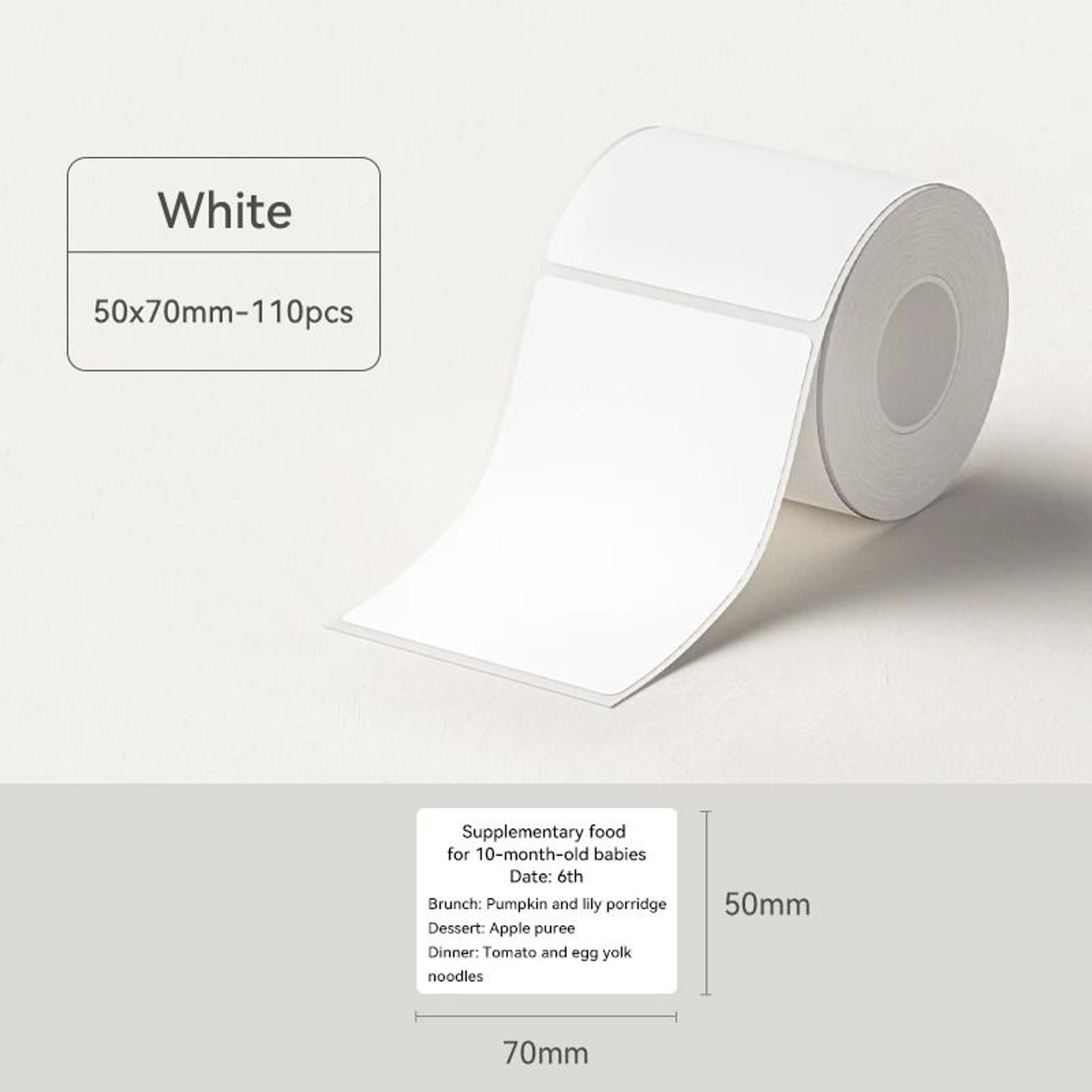 white thermal label sticker rolls – self adhesive printable printer labels 20–50mm