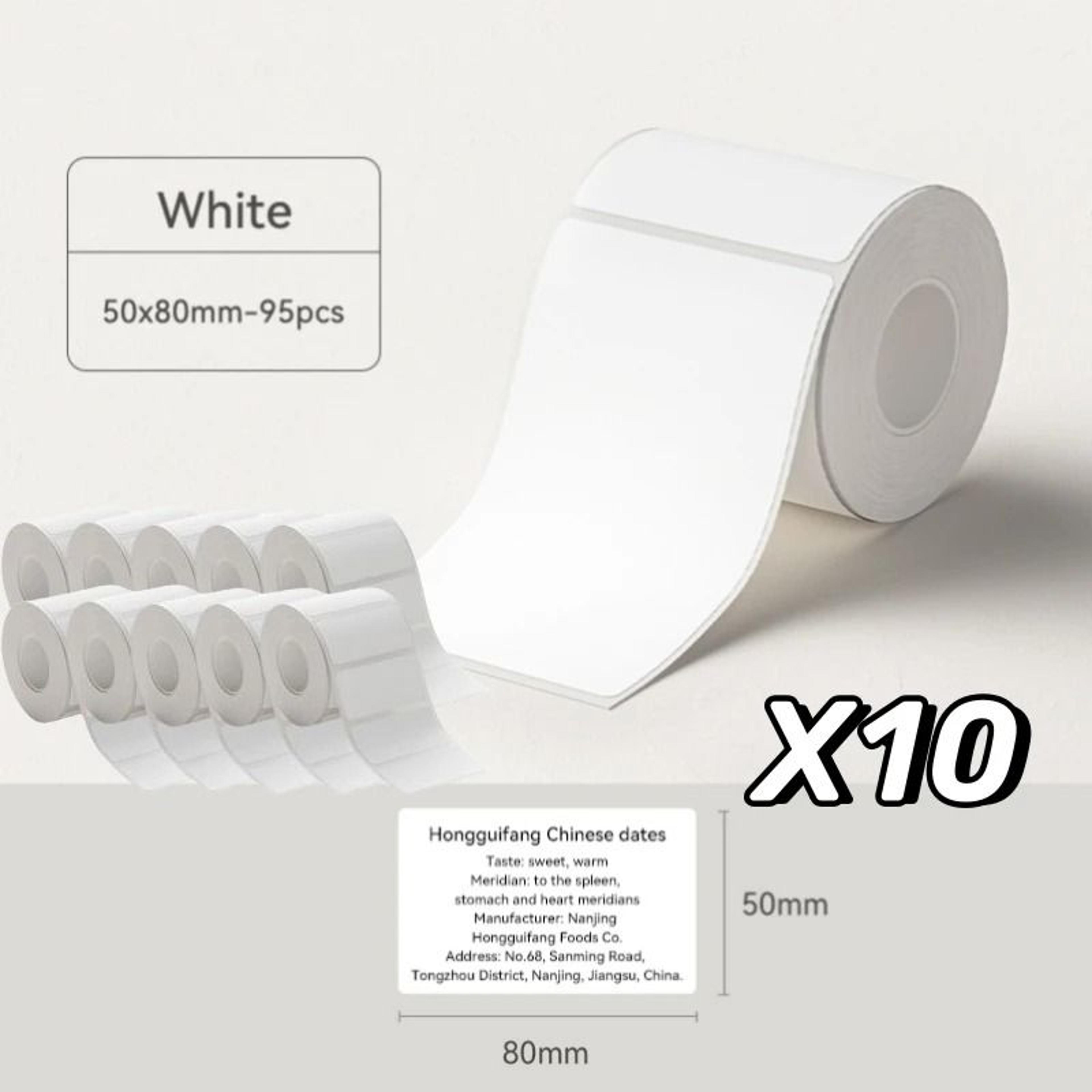 White Thermal Label Sticker Rolls  Self Adhesive Printable Printer Labels 2050mm 21