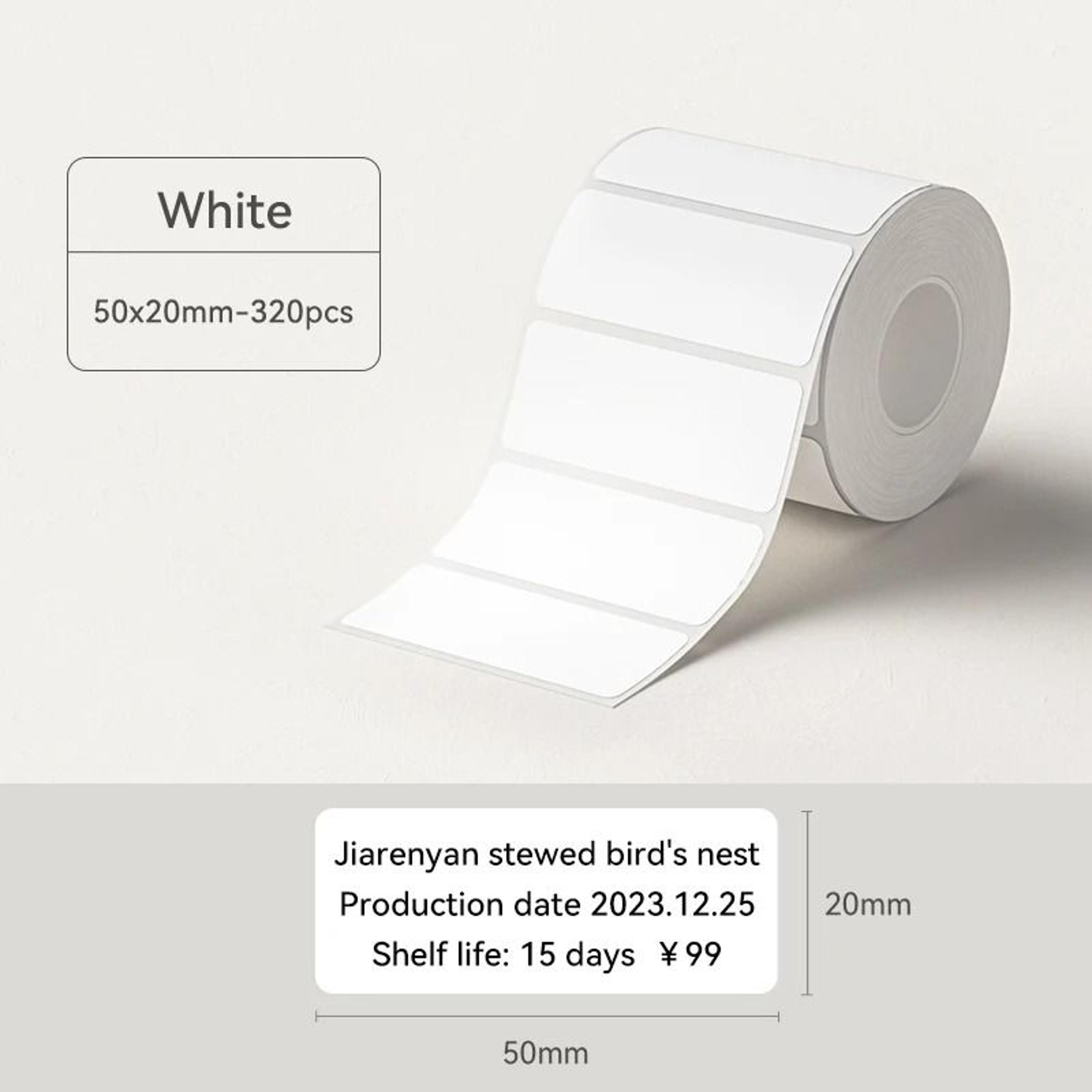 White Thermal Label Sticker Rolls  Self Adhesive Printable Printer Labels 2050mm 5