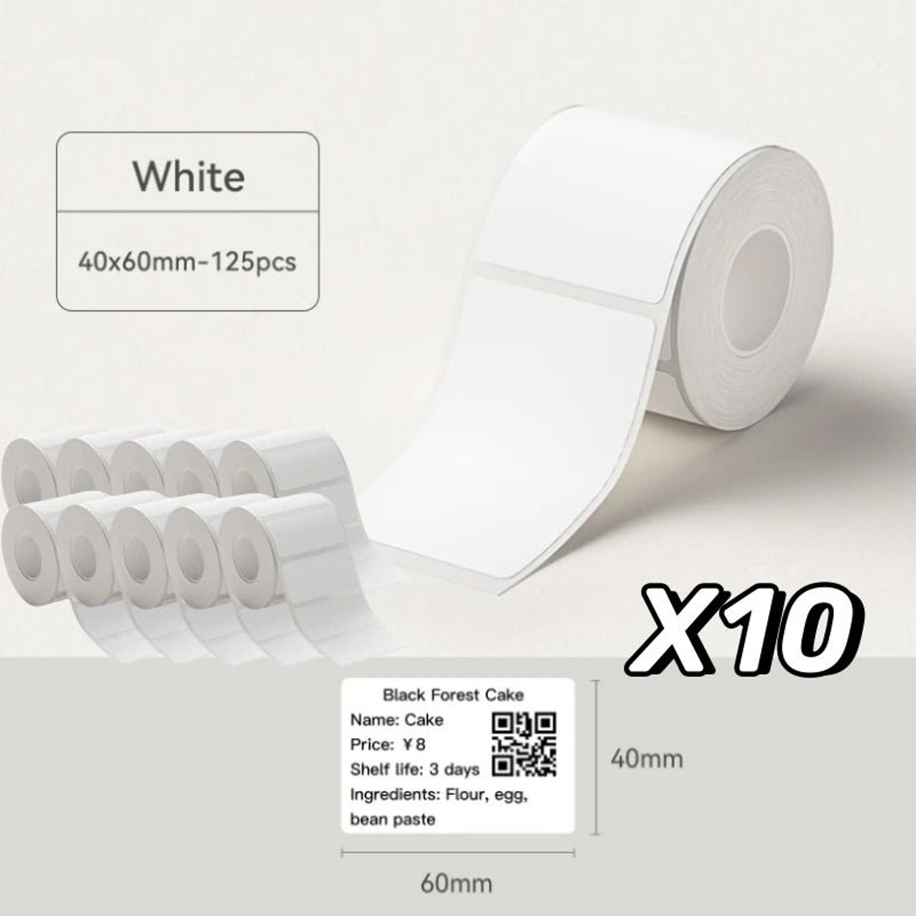White Thermal Label Sticker Rolls  Self Adhesive Printable Printer Labels 2050mm 22