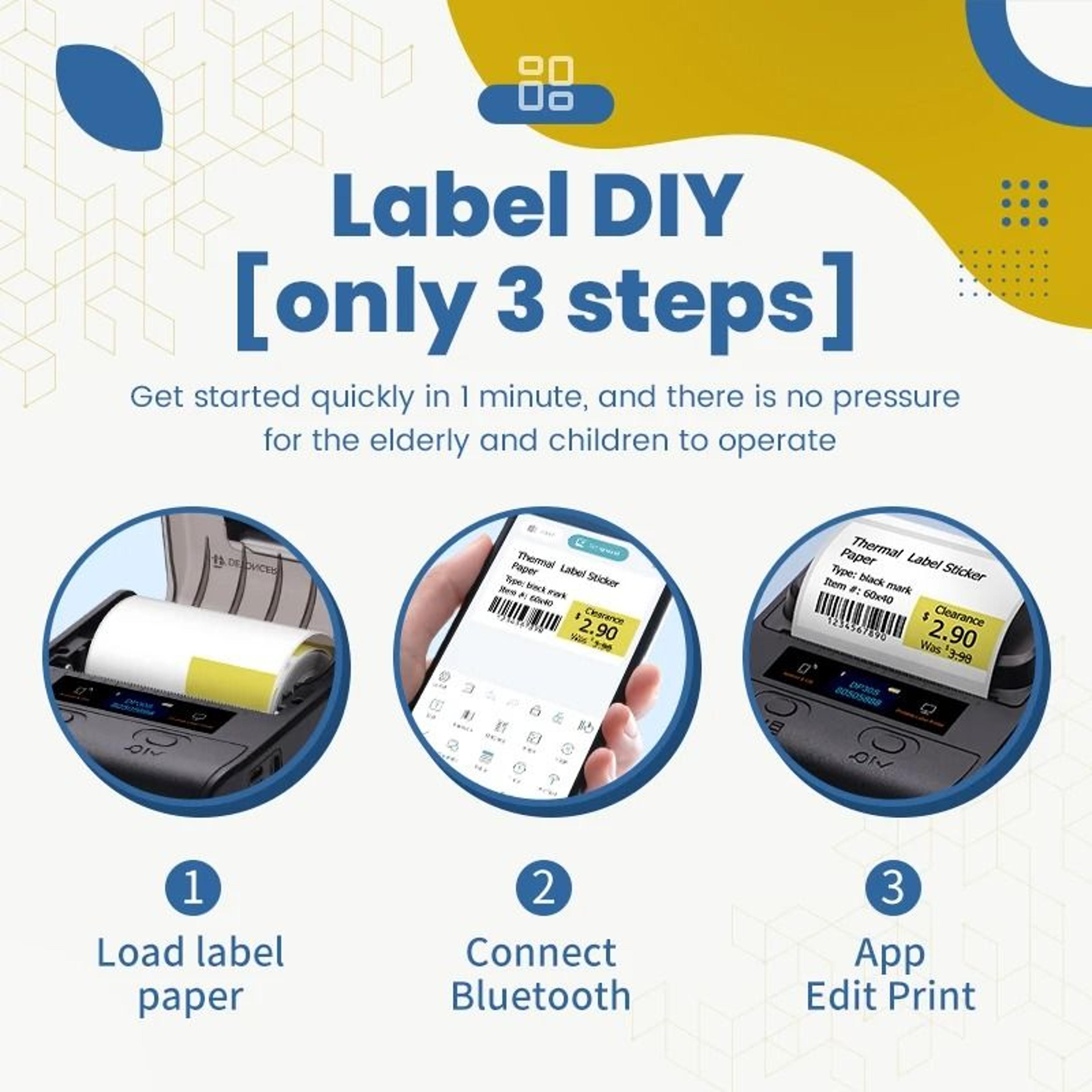 Portable Bluetooth Thermal Label Printer  Wireless Barcode And Sticker Maker 13