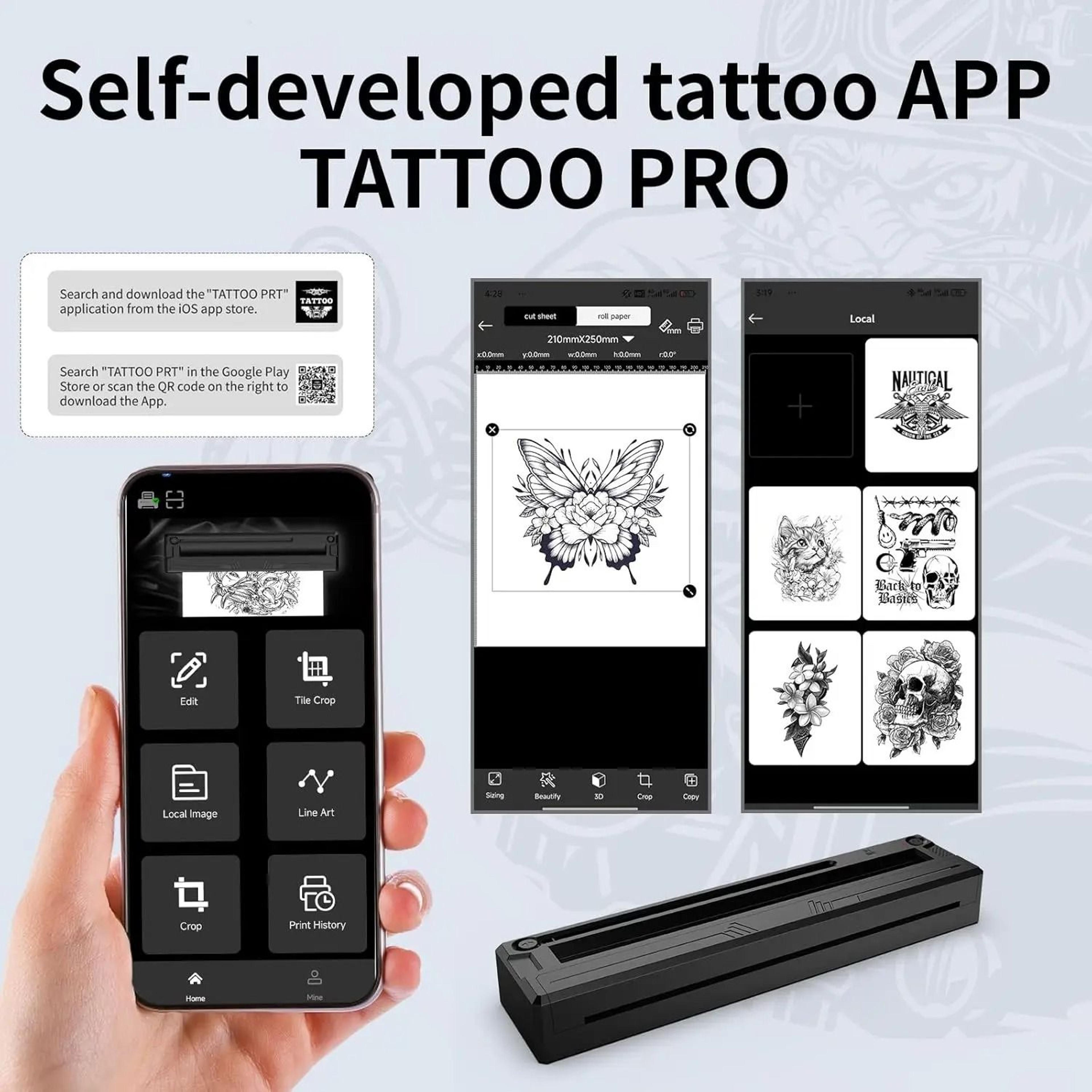 Portable Bluetooth Tattoo Stencil Printer  Wireless Inkless Thermal Transfer Machine 5