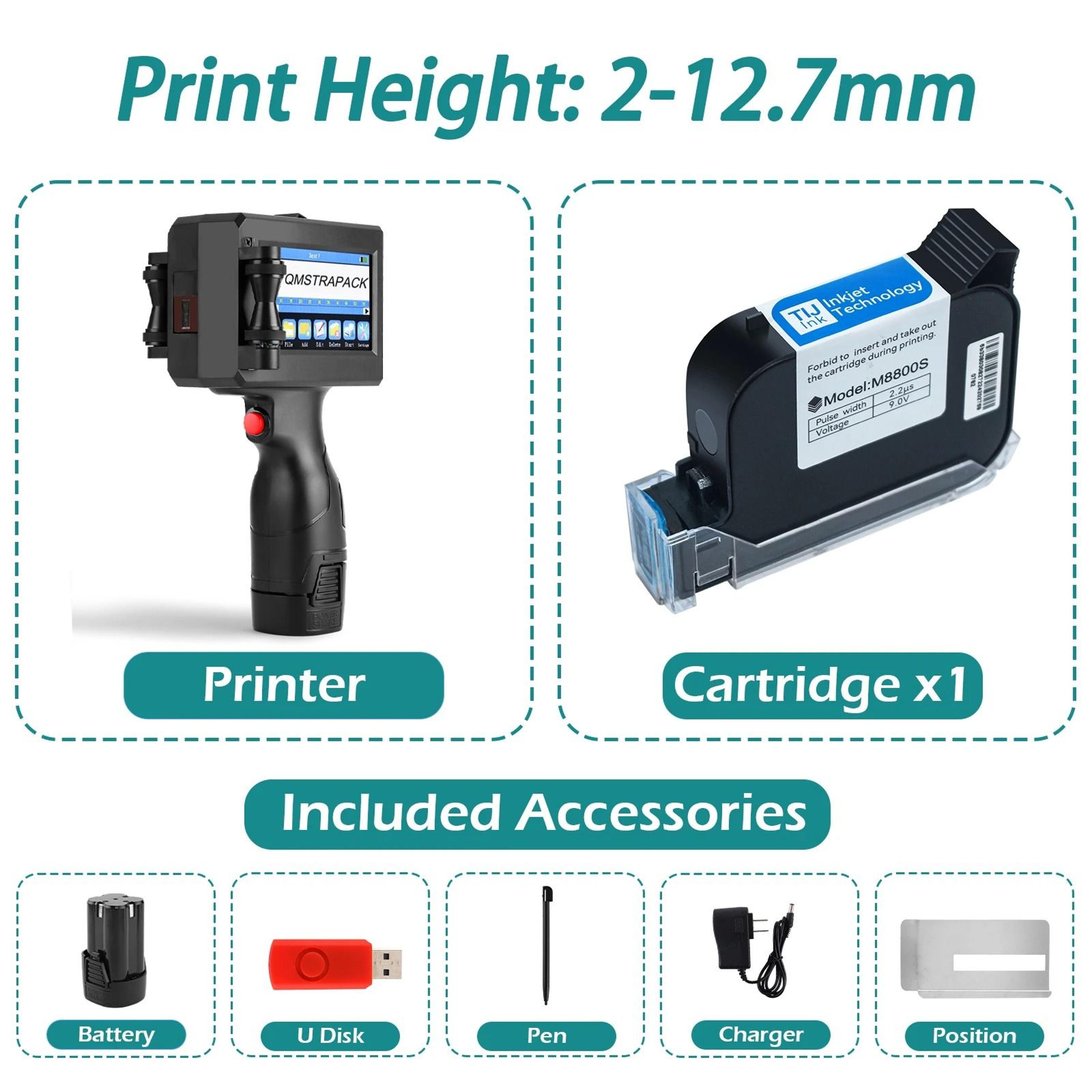 Portable Handheld Inkjet Printer  127mm Date Coding And Barcode Printing Machine 3