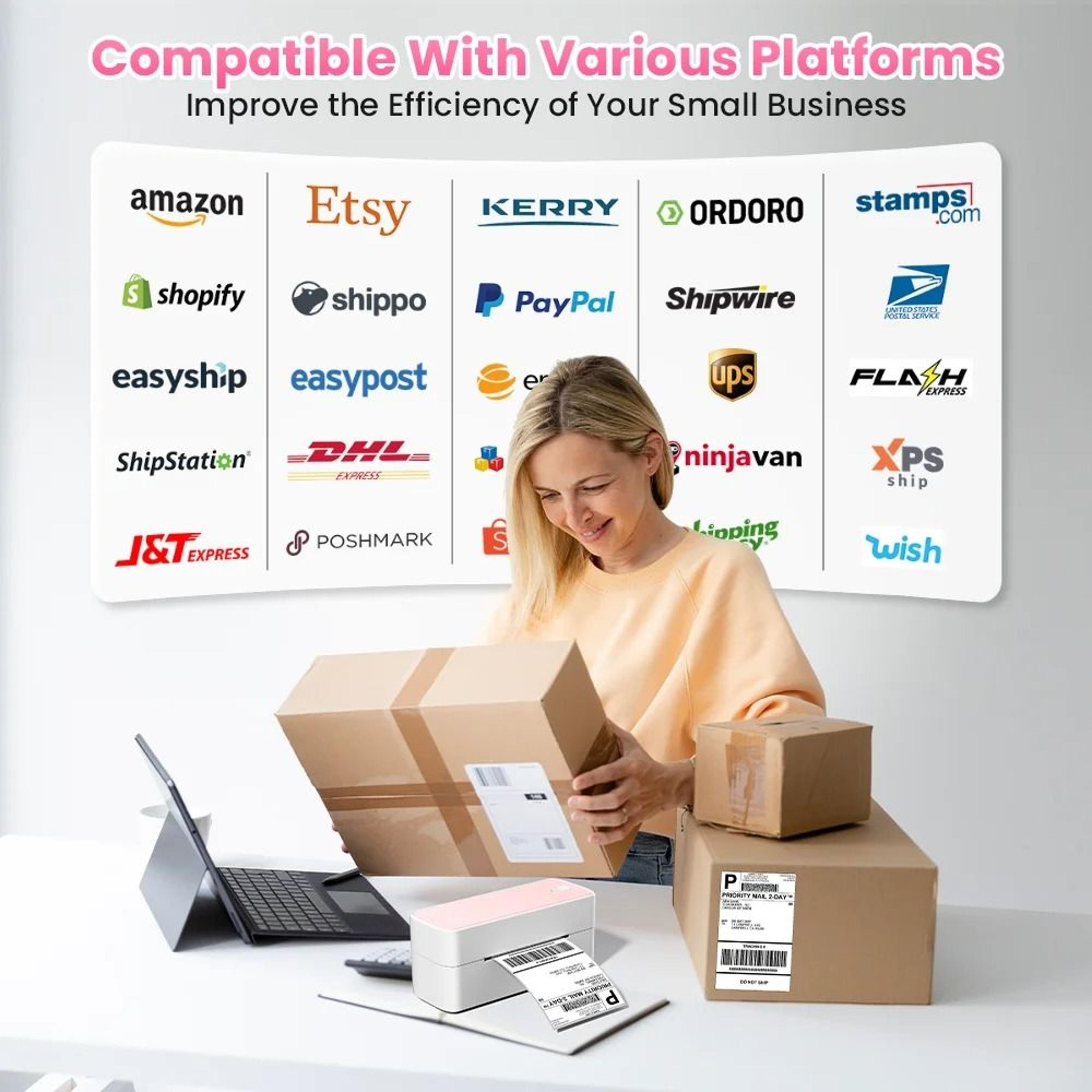 4x6 Bluetooth Thermal Shipping Label Printer  Wireless Inkless Barcode Printer 12