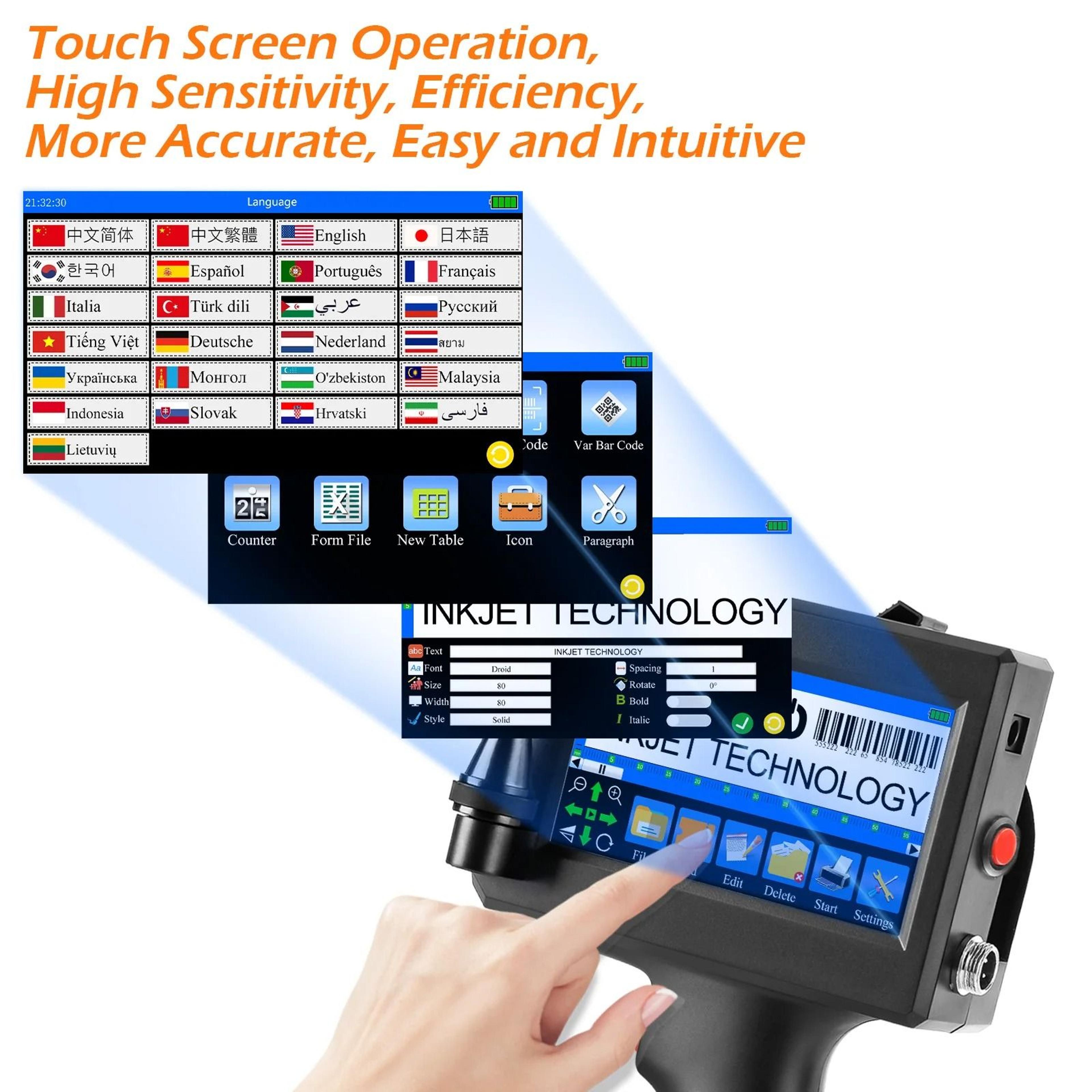 Portable Handheld Inkjet Printer  254mm Expiry Date And Batch Code Machine 10