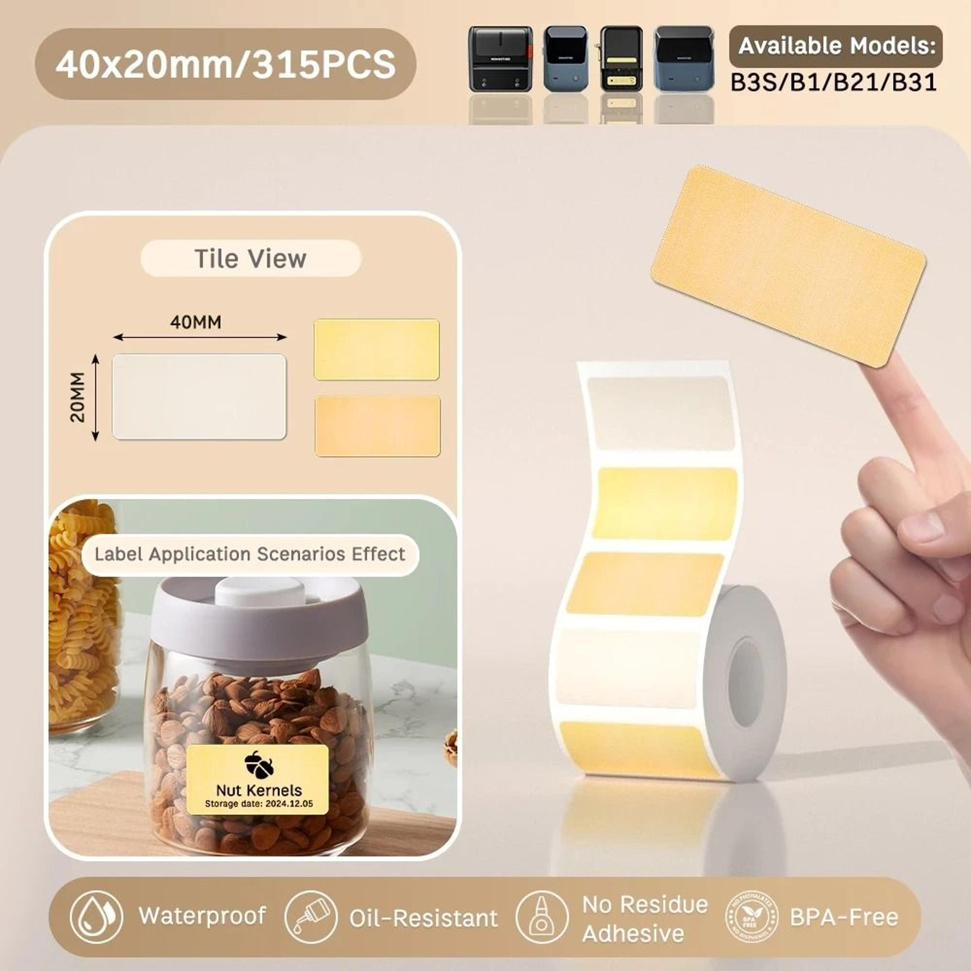 Waterproof Thermal Label Sticker Rolls  Self Adhesive Printer Paper Refills 5