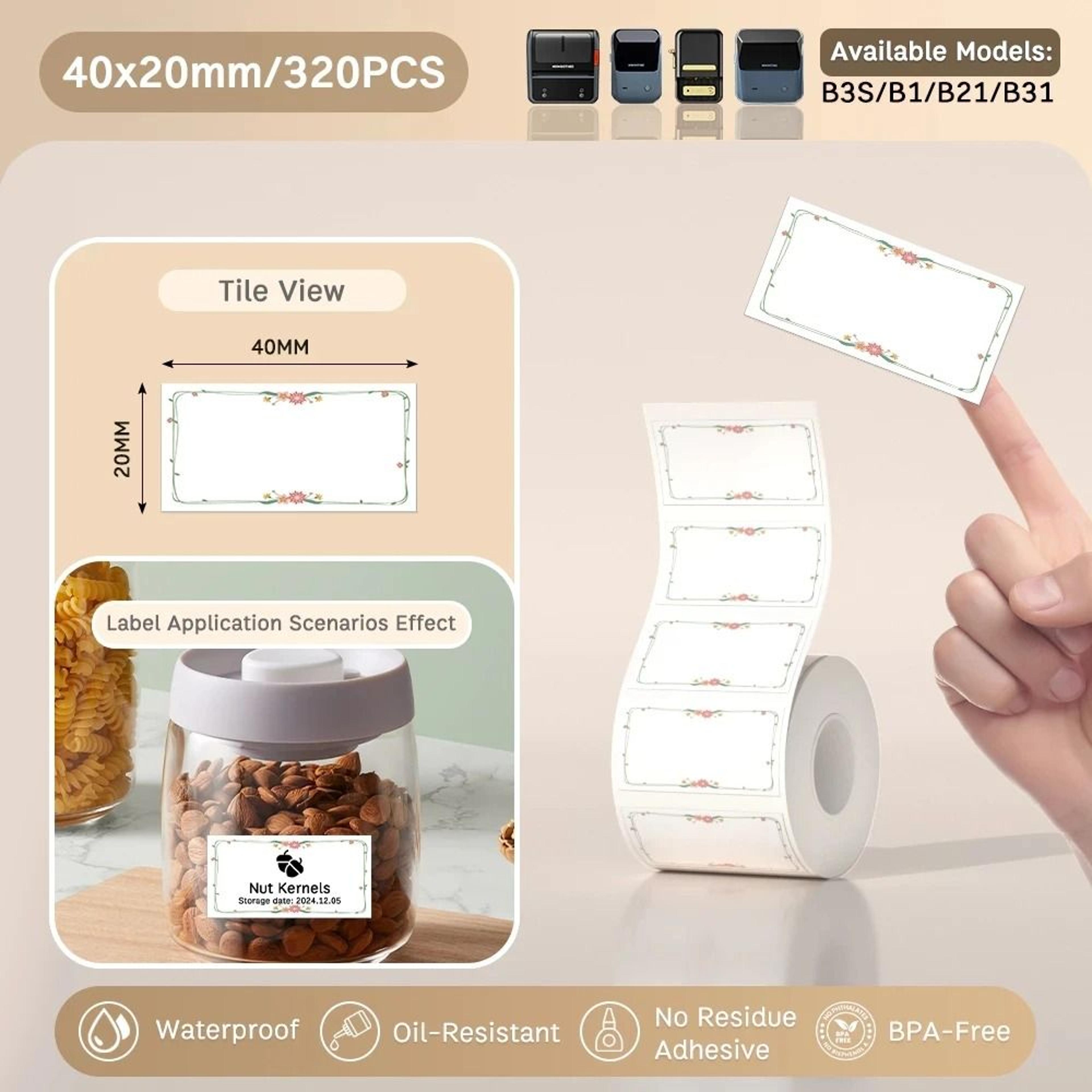 Waterproof Thermal Label Sticker Rolls  Self Adhesive Printer Paper Refills 3
