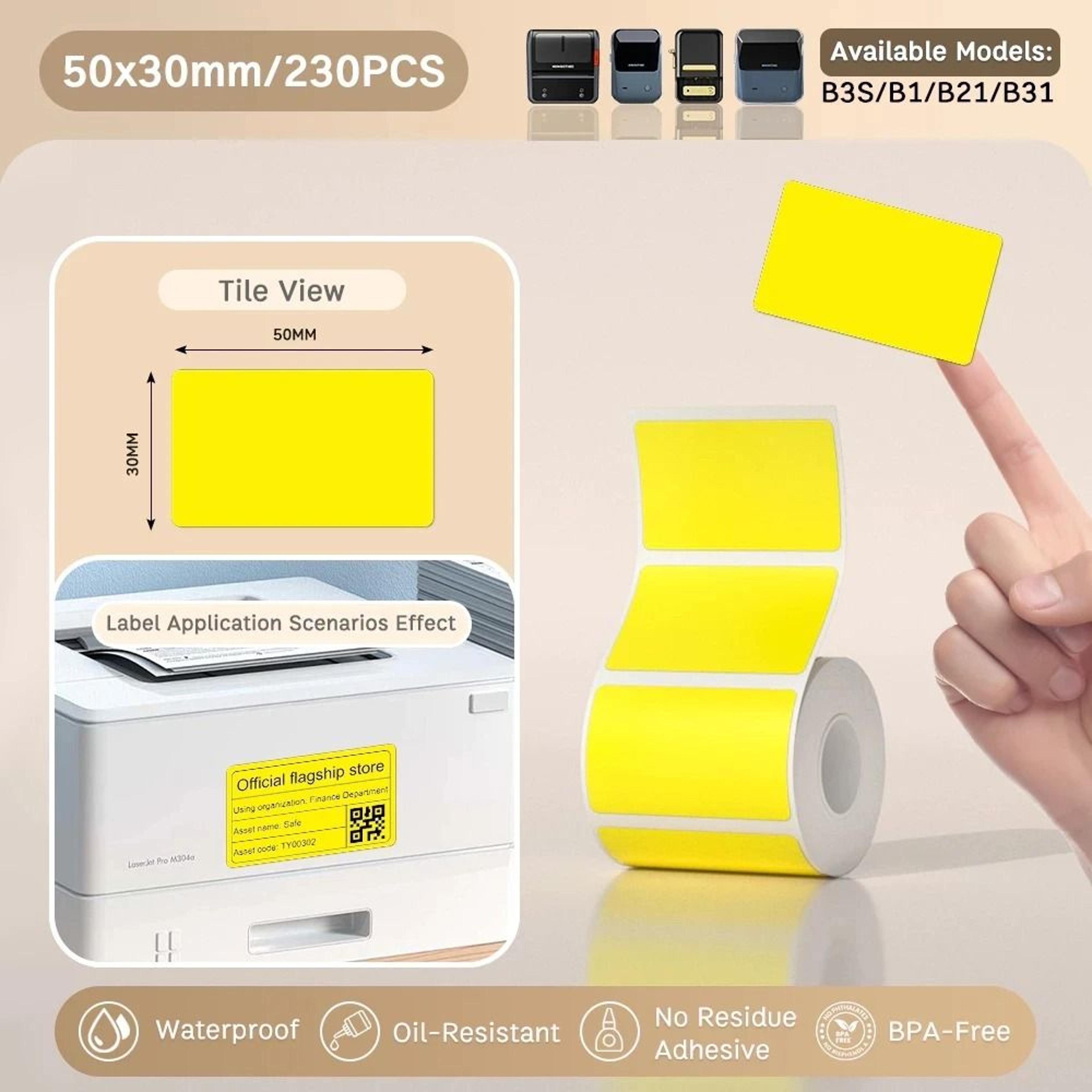 Waterproof Thermal Label Sticker Rolls  Self Adhesive Printer Paper Refills 6