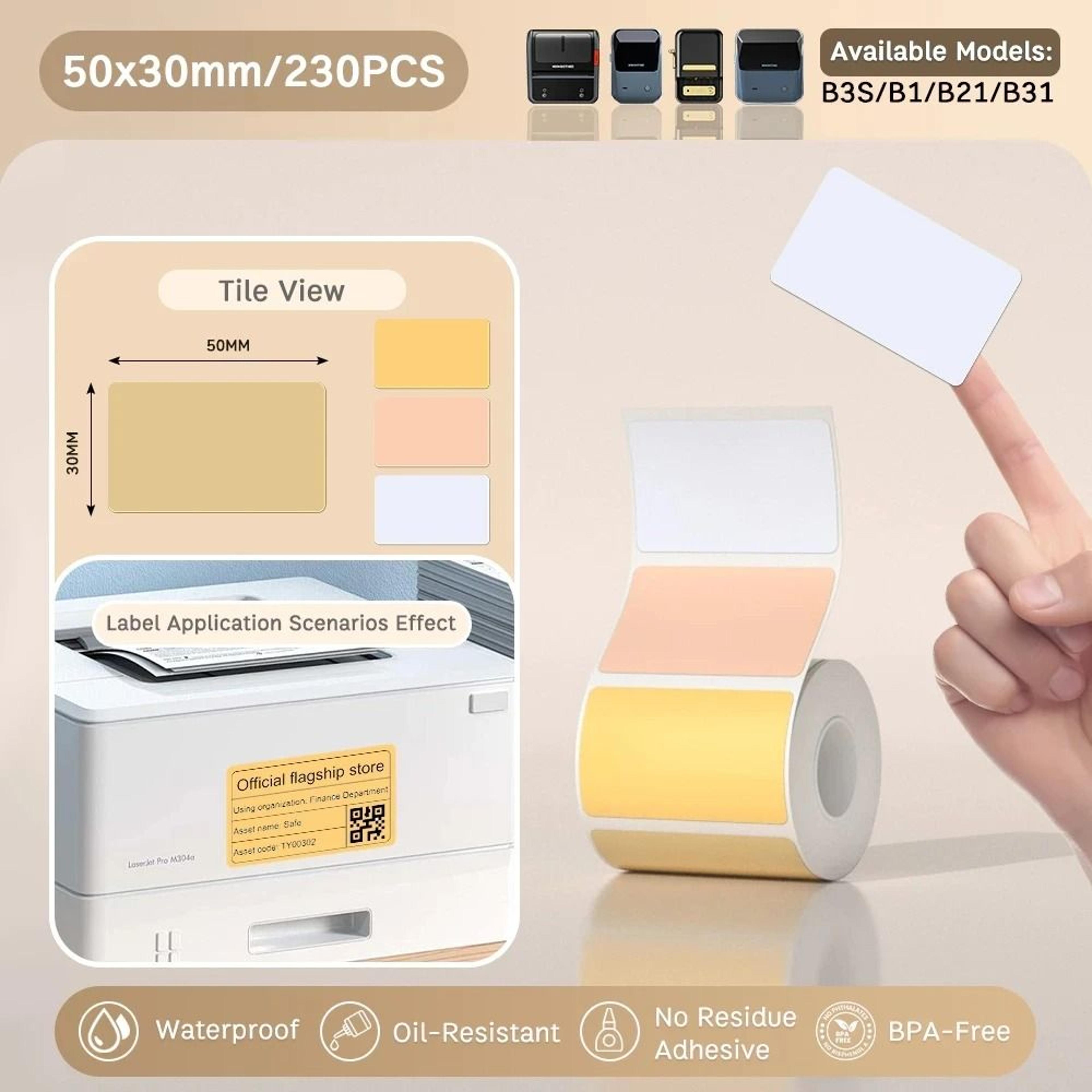 Waterproof Thermal Label Sticker Rolls  Self Adhesive Printer Paper Refills 8
