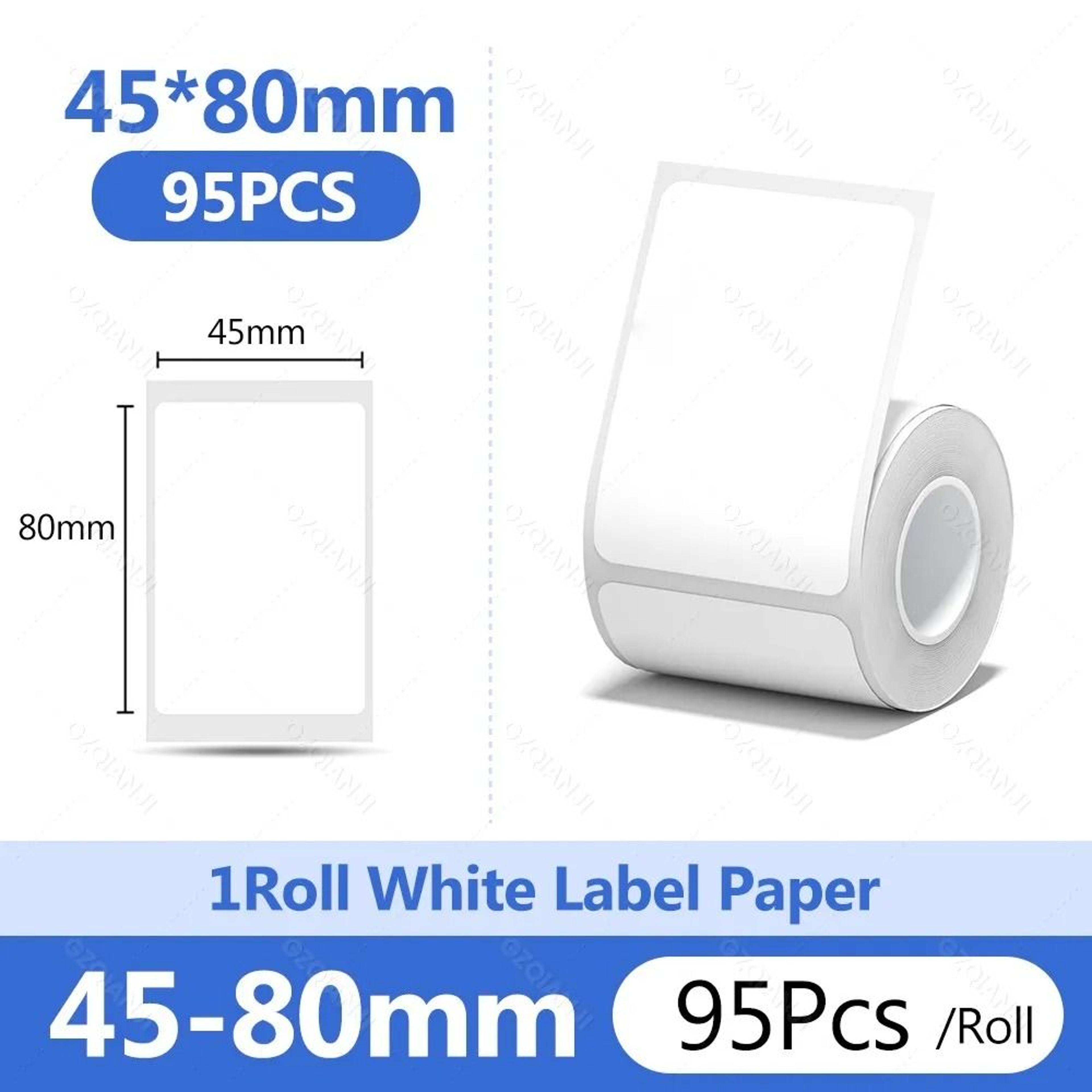 Waterproof White Thermal Label Stickers  Self Adhesive Printer Paper Refills 18