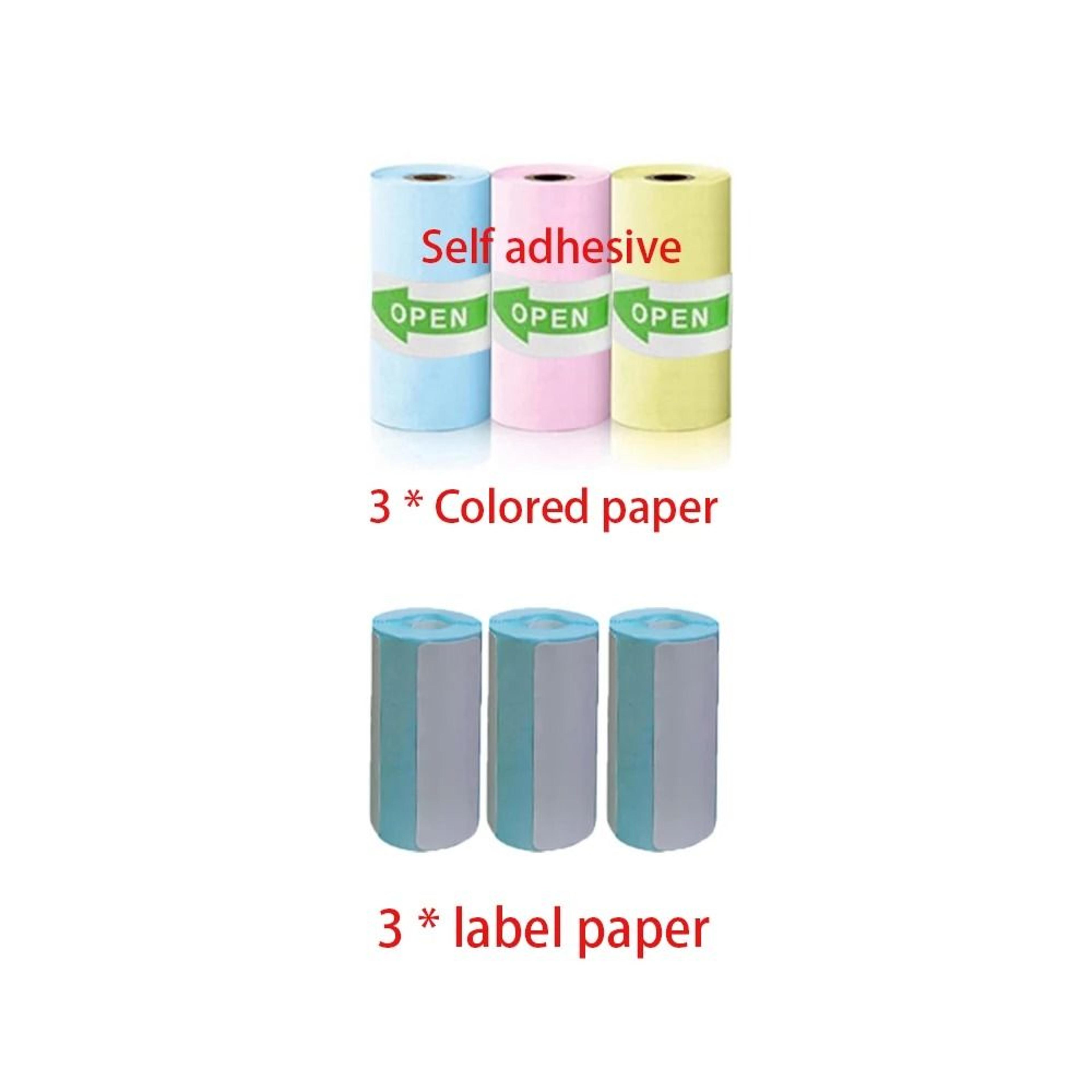 57mm Self Adhesive Thermal Sticker Paper  Colorful Mini Printer Refills 8