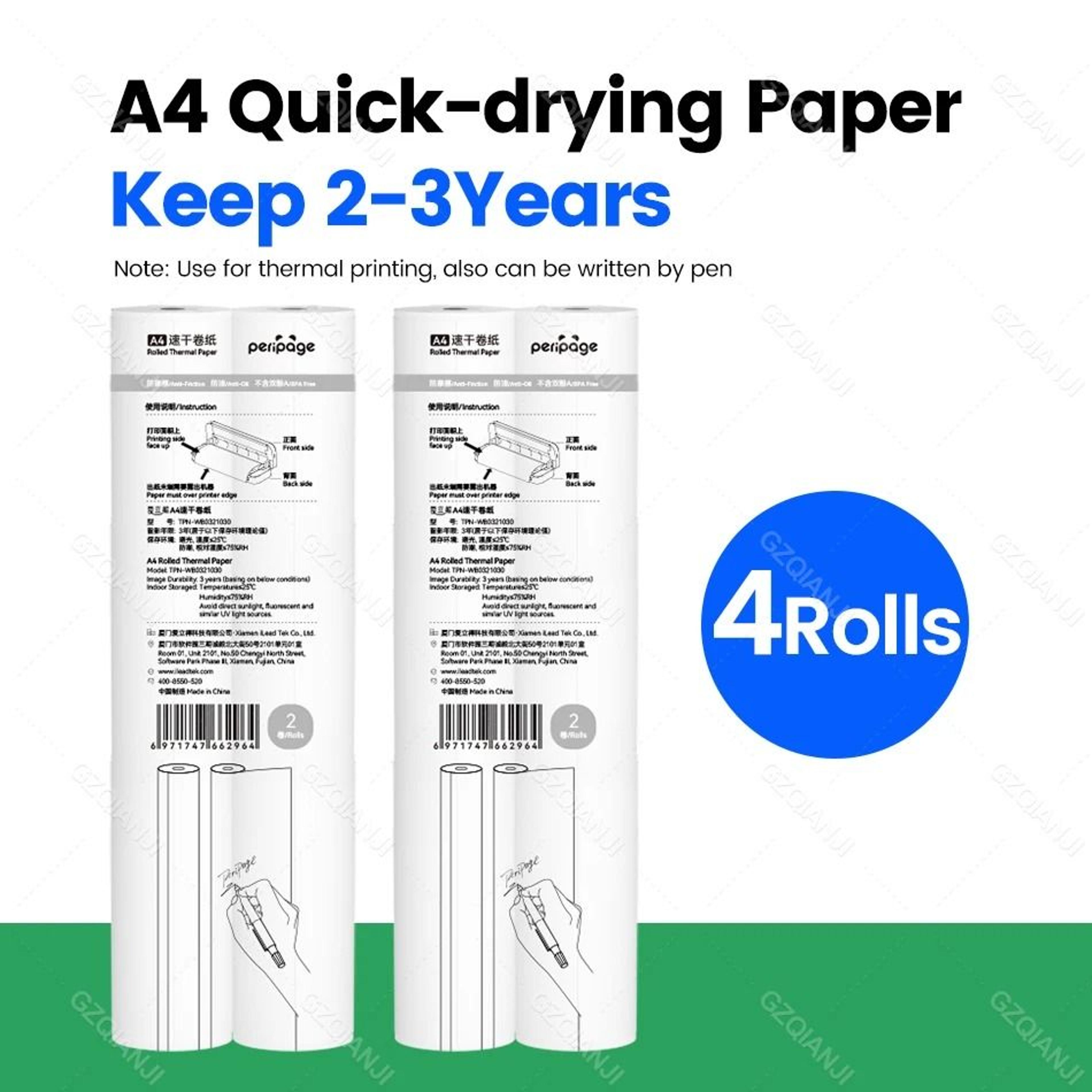 A4 Thermal Printer Paper Quick Dry Long Lasting Folded And Roll Paper Refills 2