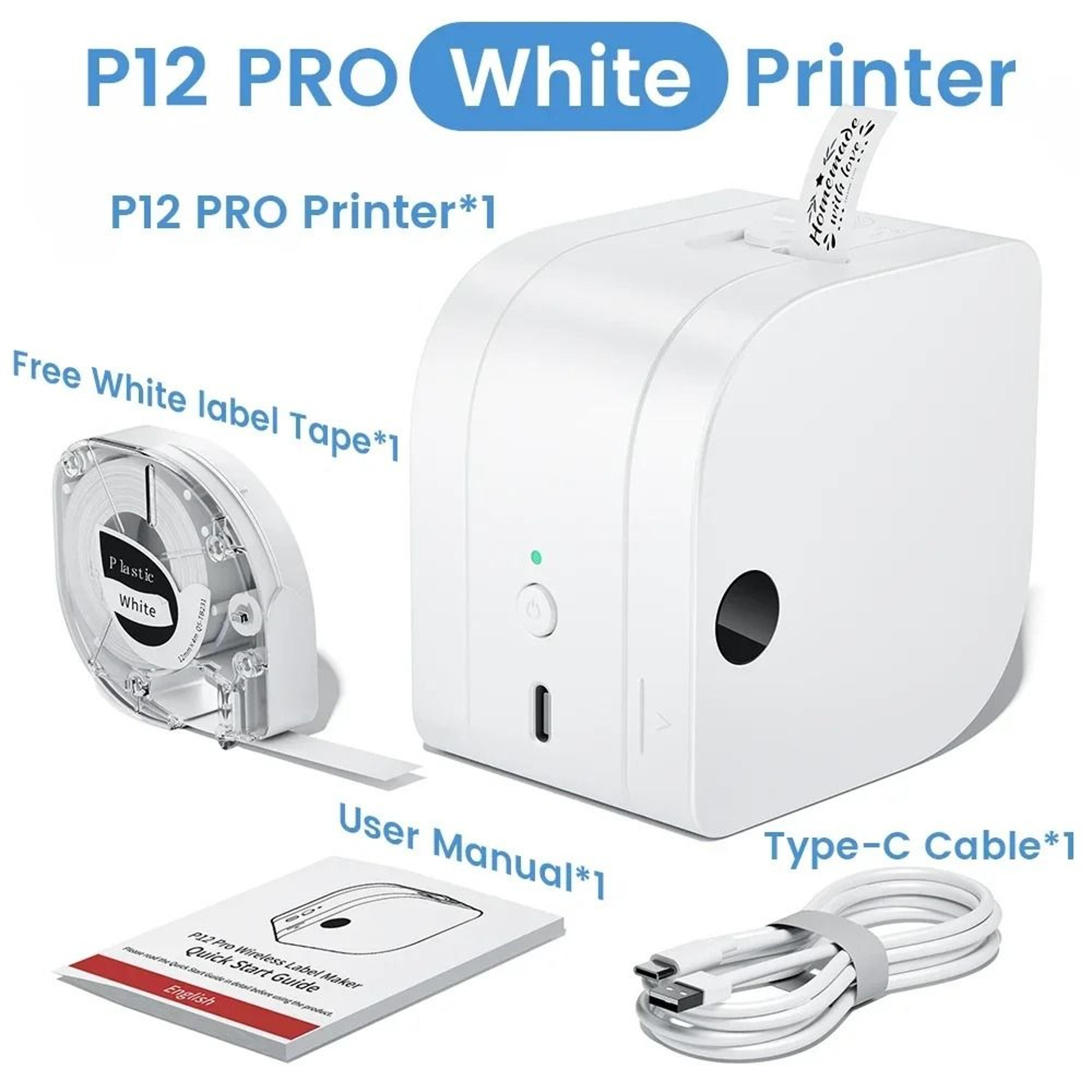 Bluetooth Label Maker With 12mm Custom Sticker And Ribbon Printing 2