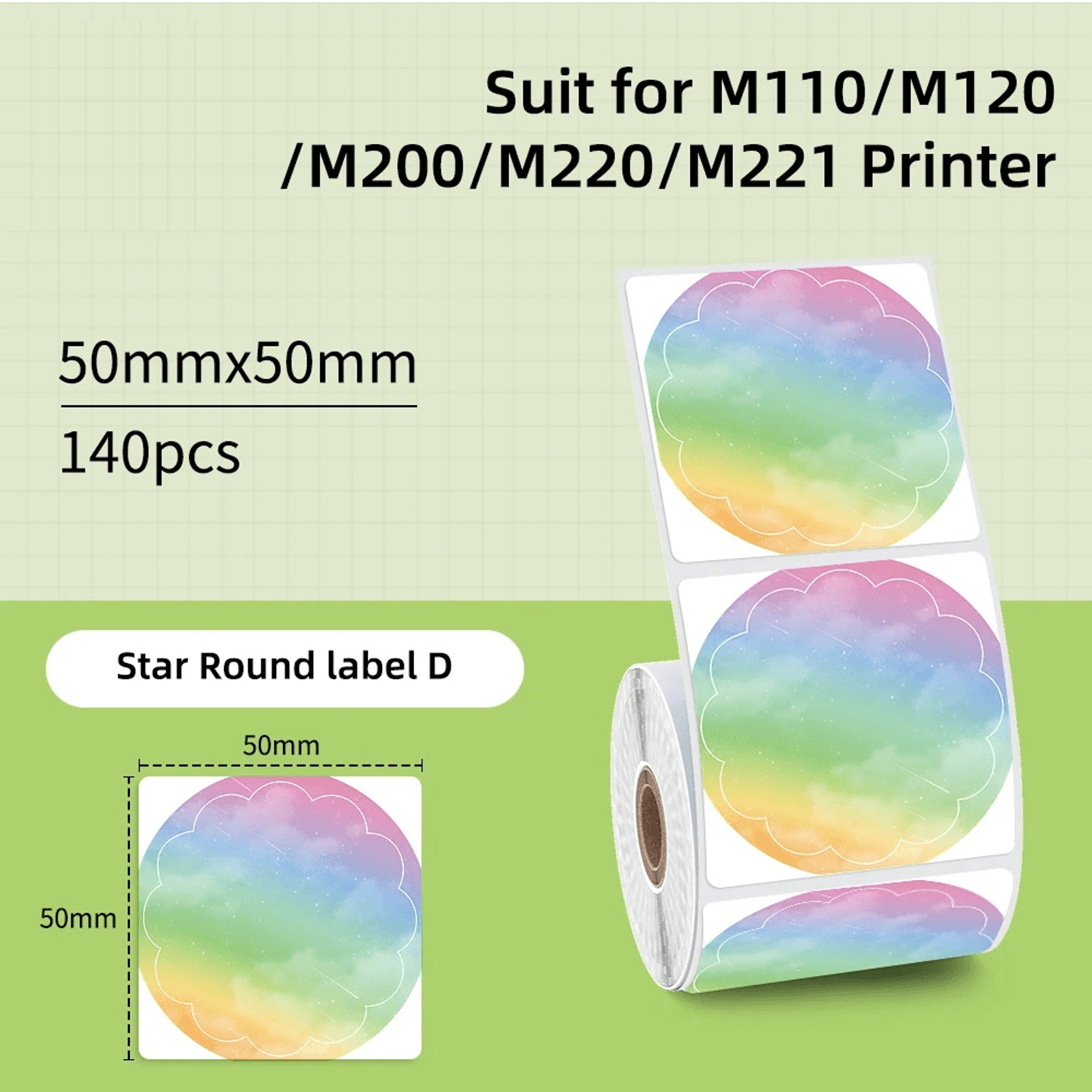 ShapeNest Thermal Sticker Labels  Waterproof Round And Square Adhesive Paper Refills 19