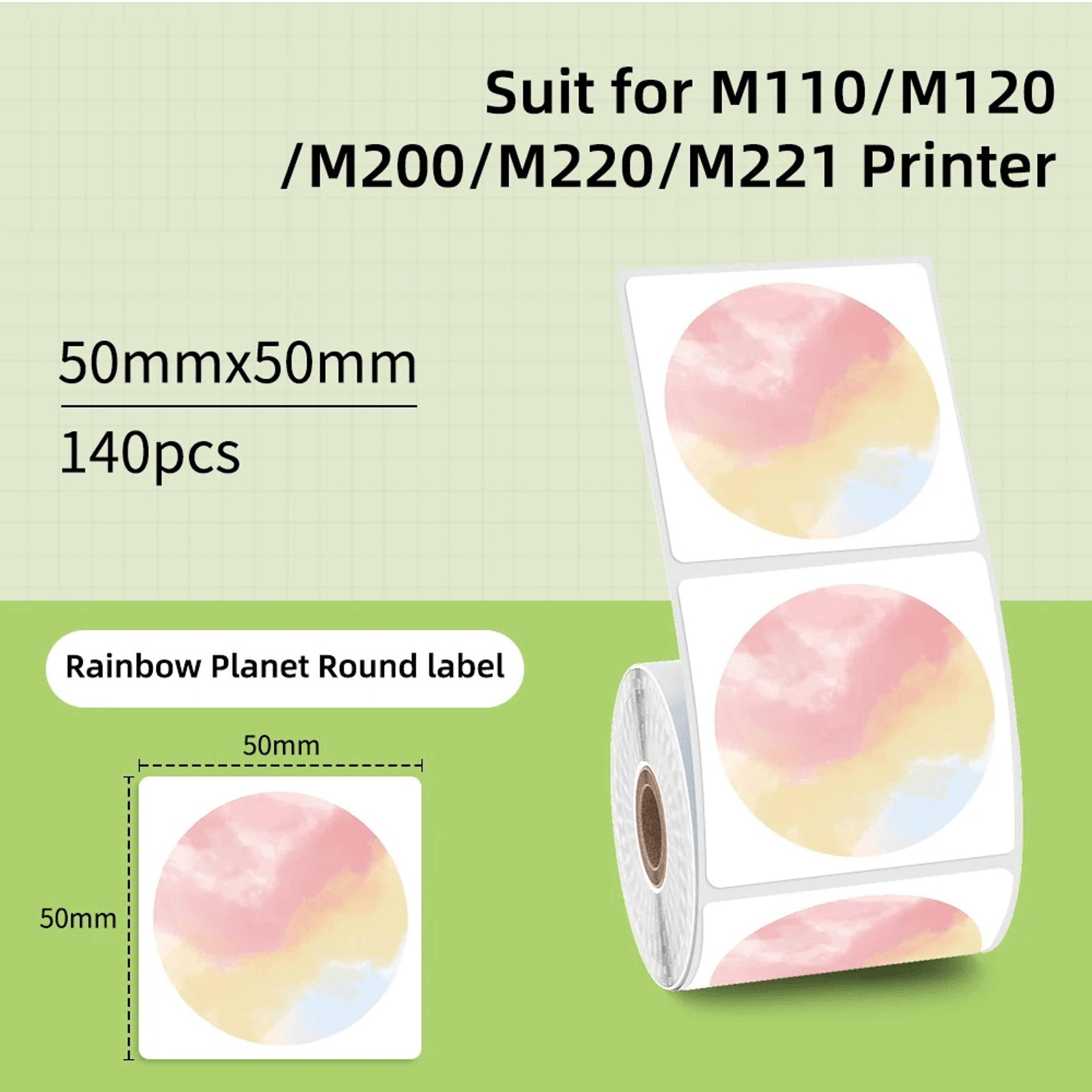 ShapeNest Thermal Sticker Labels  Waterproof Round And Square Adhesive Paper Refills 21